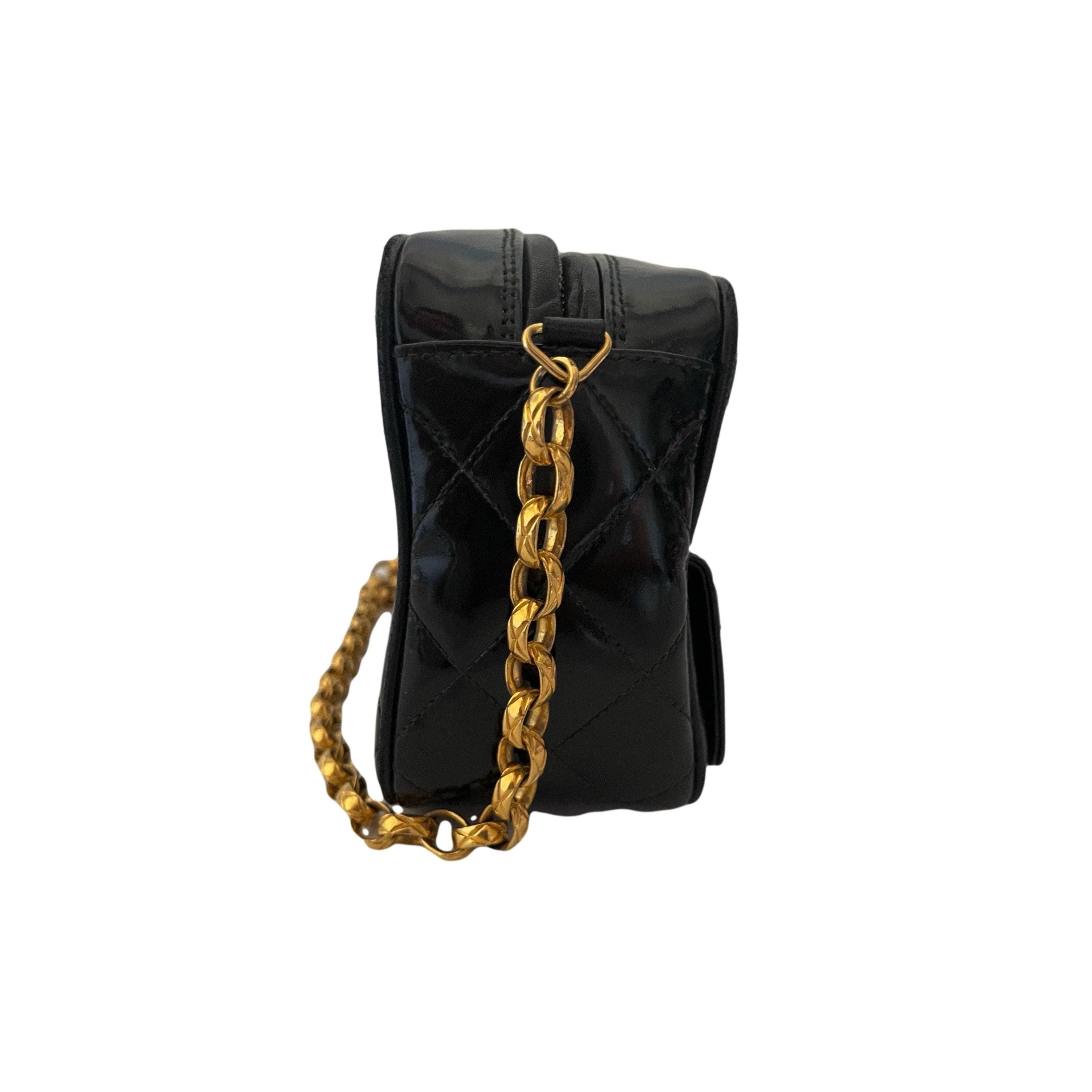 Chanel Black Patent Leather Camera Bag - Image 3