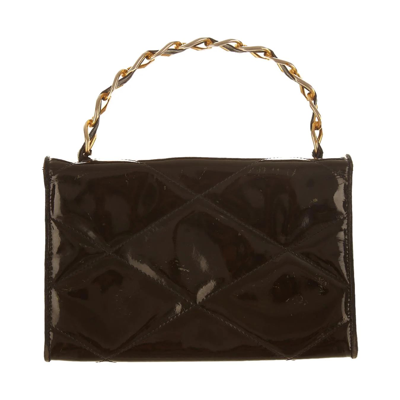 Chanel Black Patent Mini Top Handle Bag - Image 2