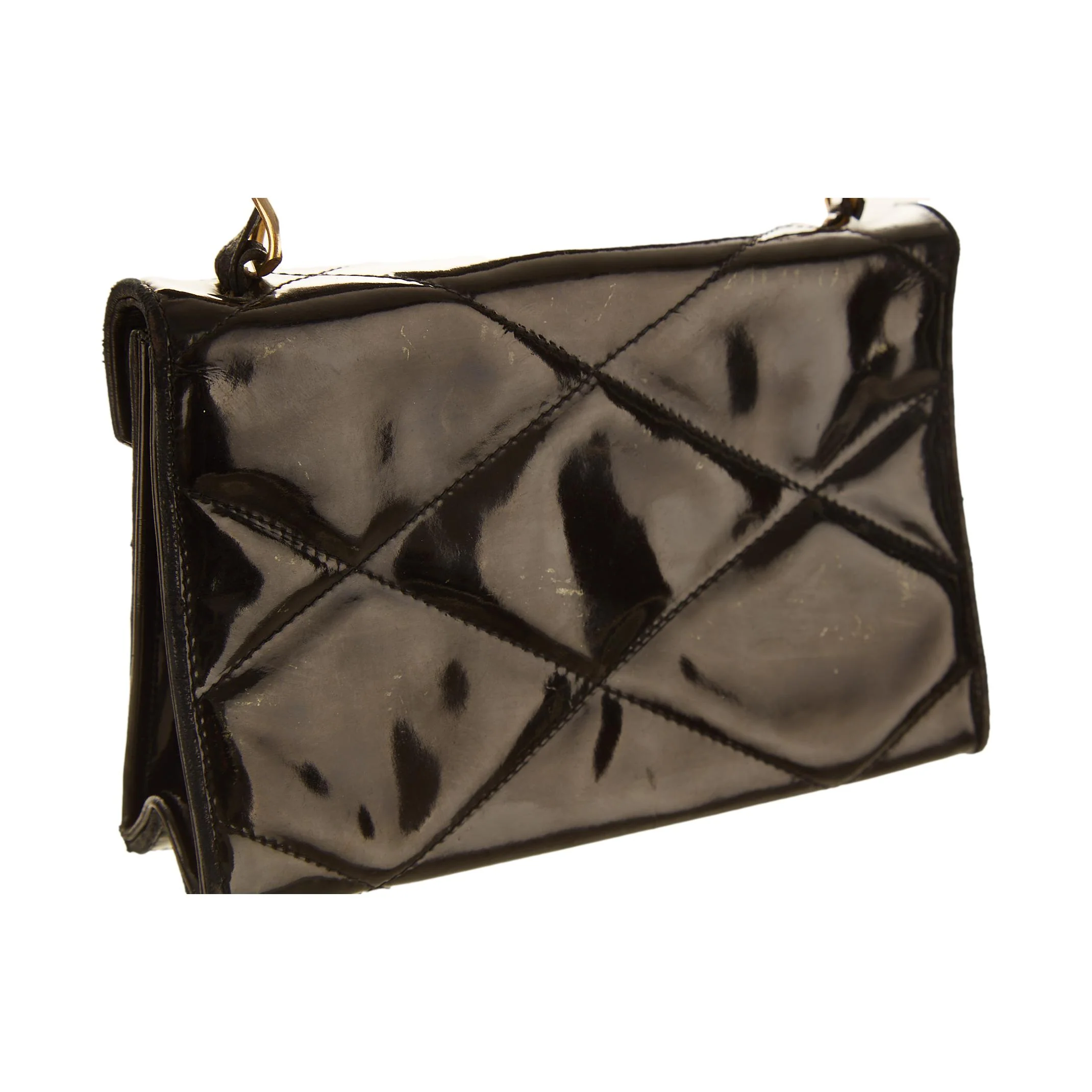 Chanel Black Patent Mini Top Handle Bag - Image 4
