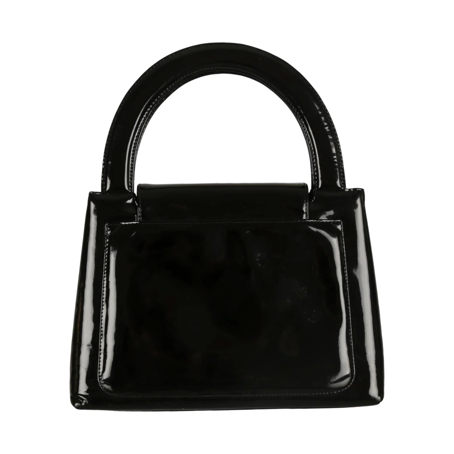 Chanel Black Patent Top Handle Bag - Image 2