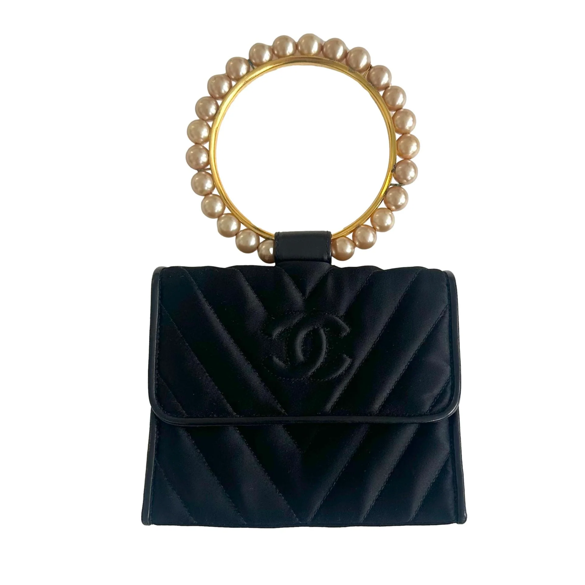 Chanel Black Pearl Top Handle Bag