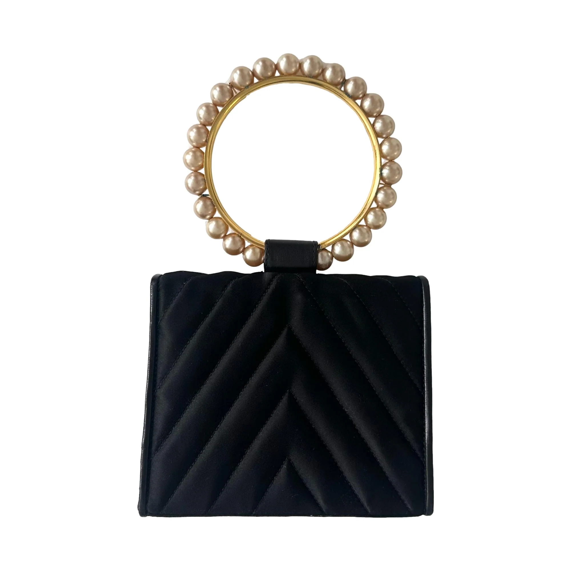 Chanel Black Pearl Top Handle Bag - Image 2
