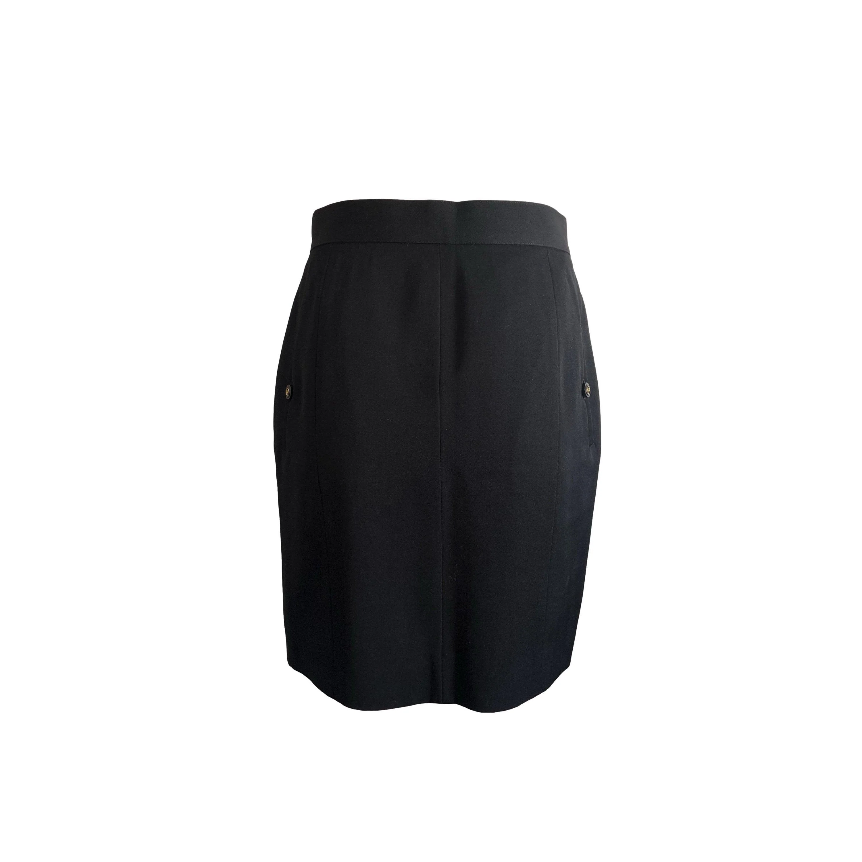 Chanel Black Pleated Skirt - Image 2