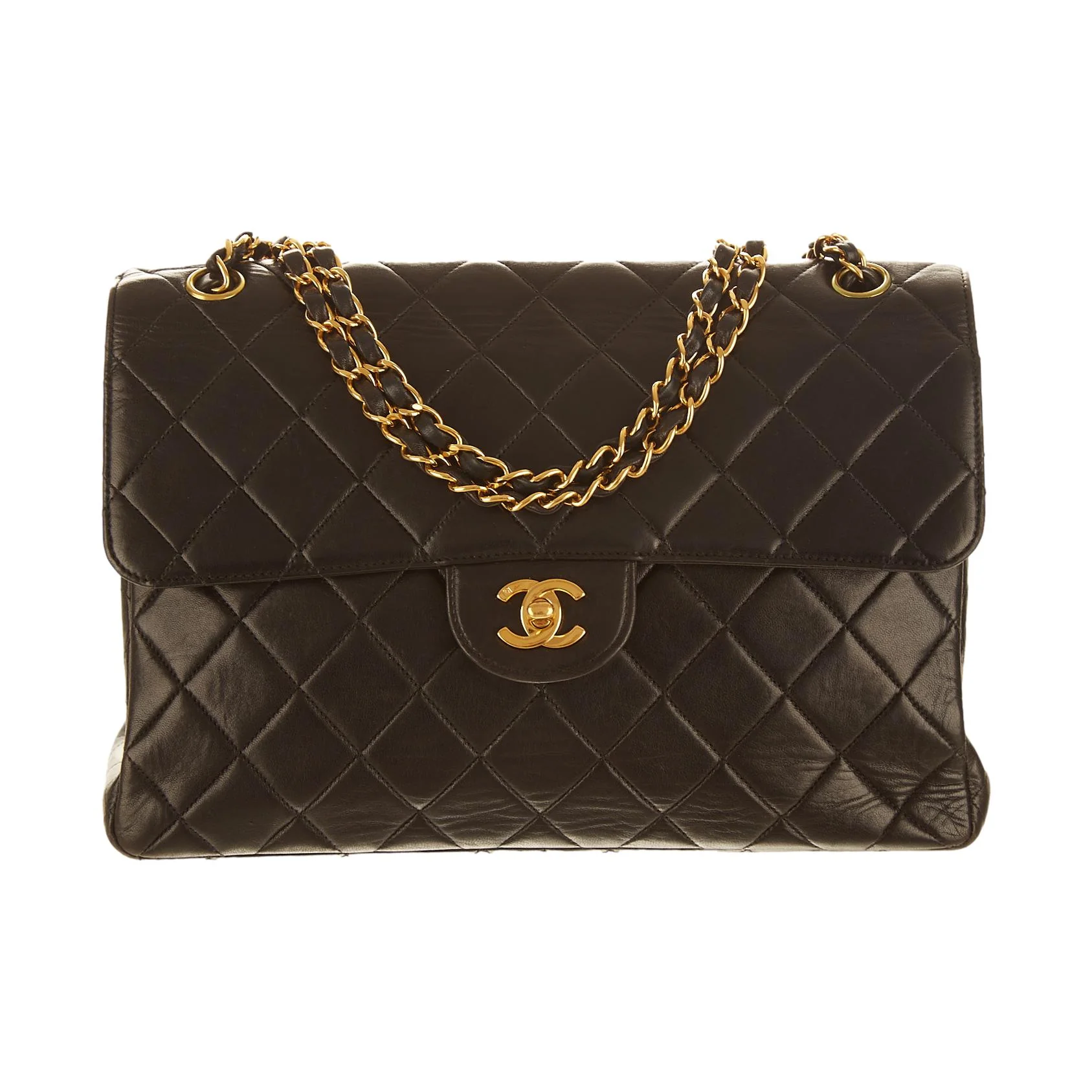 Chanel Black Double Sided Jumbo Chain Shoulder Bag