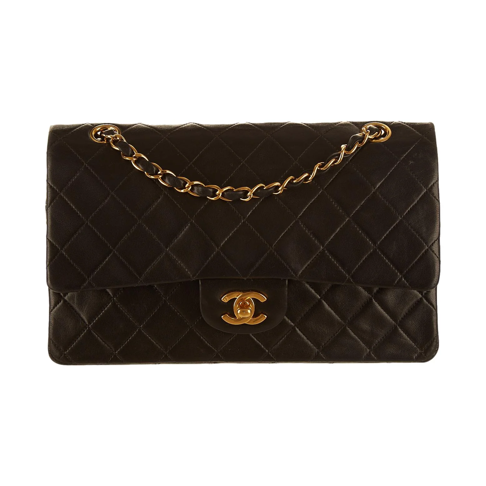 Chanel Black Quilted Double Flap Bag