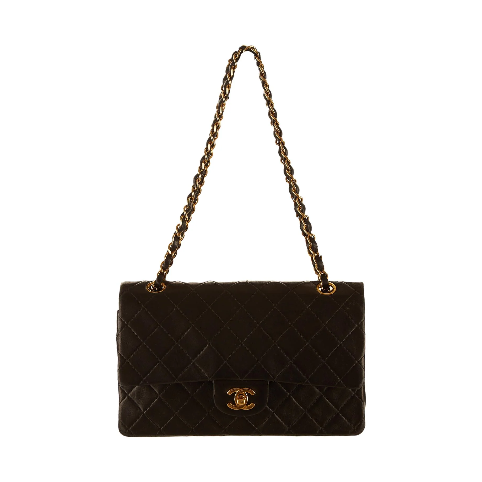 Chanel Black Quilted Double Flap Bag - Image 3
