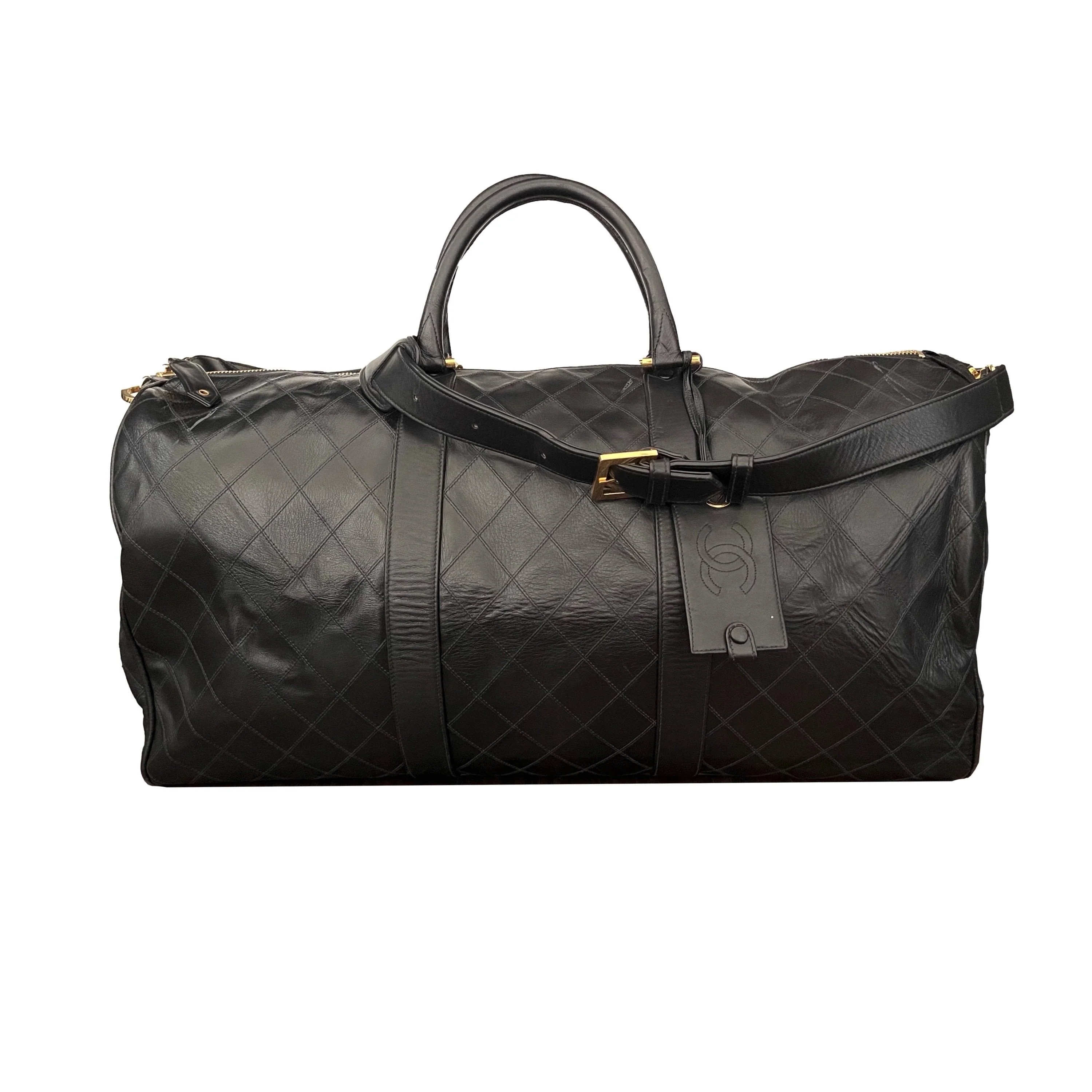 Chanel Black Quilted Jumbo Duffle