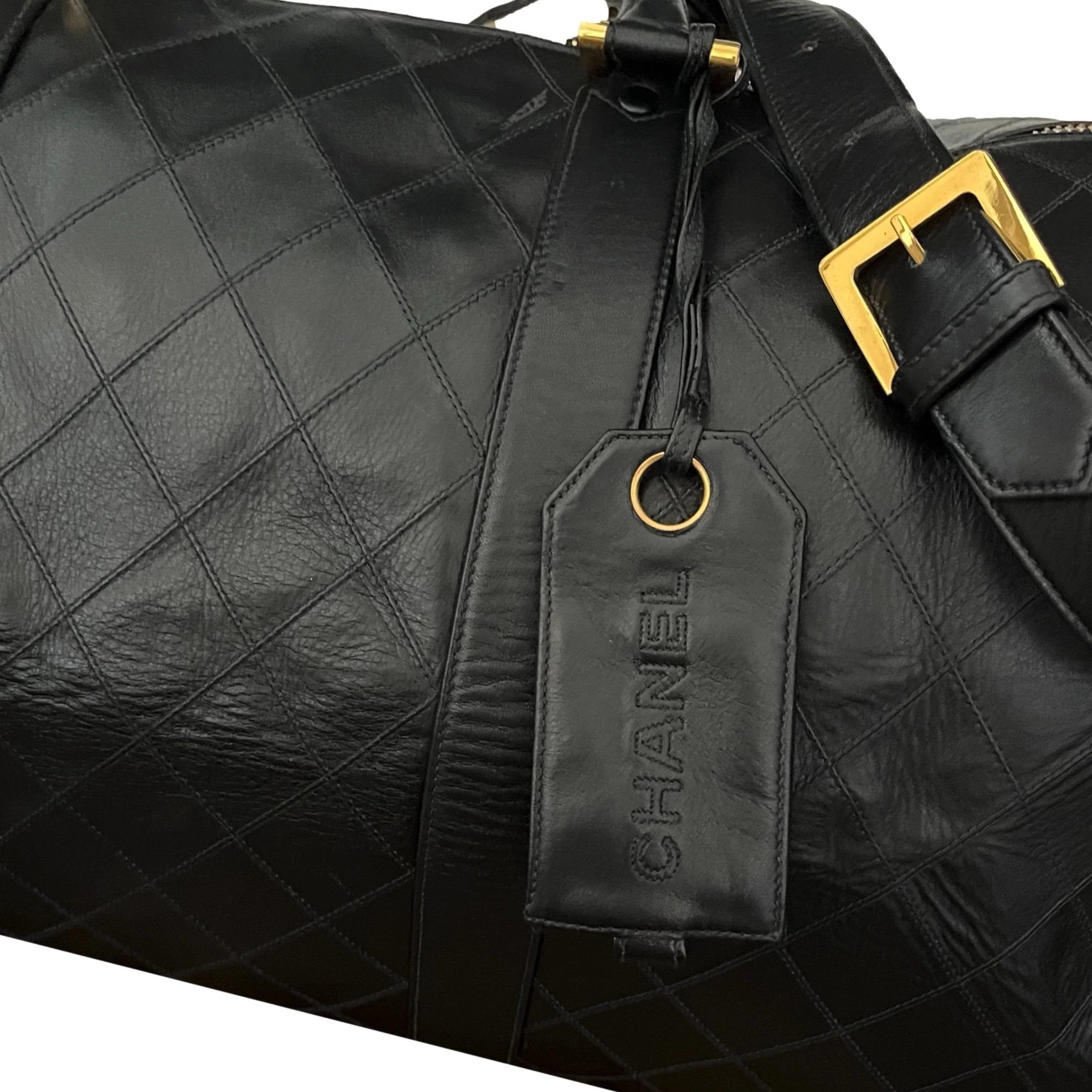 Chanel Black Quilted Jumbo Duffle - Image 4