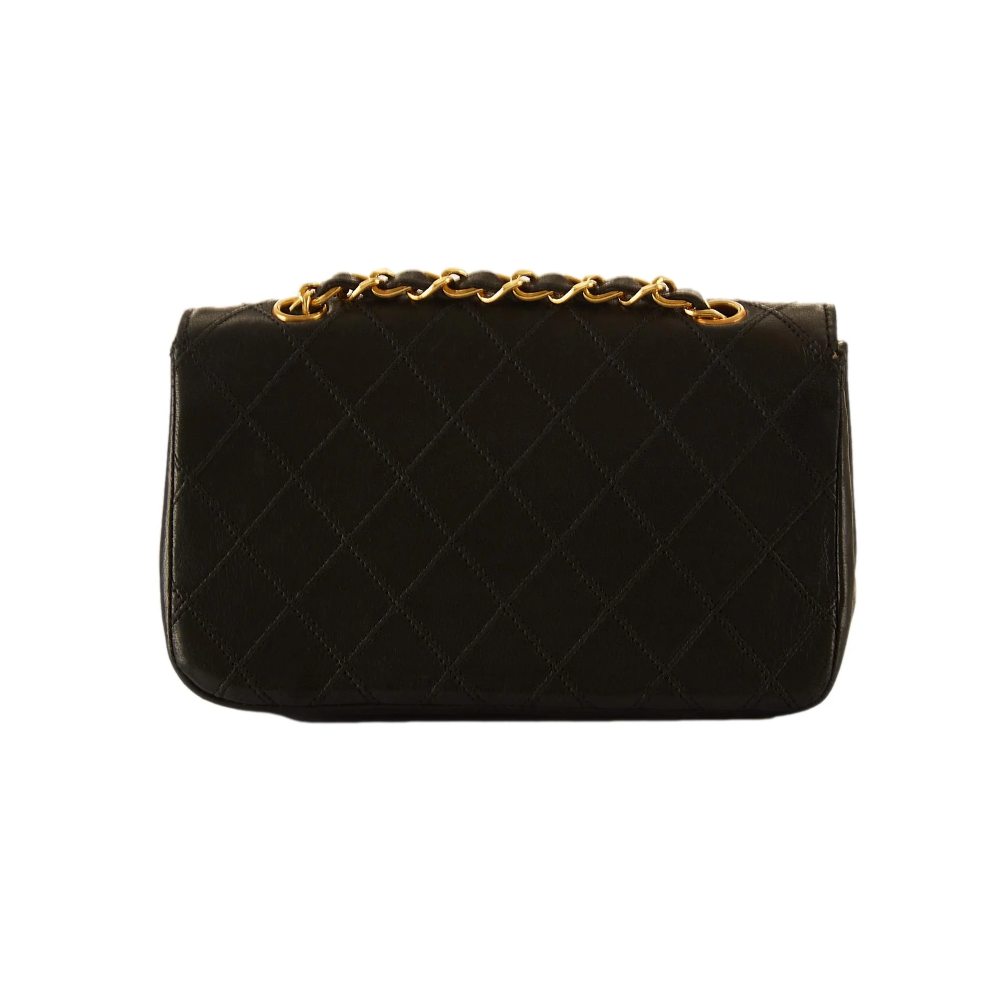 Chanel Black Quilted Mini Chain Flap Bag - Image 2