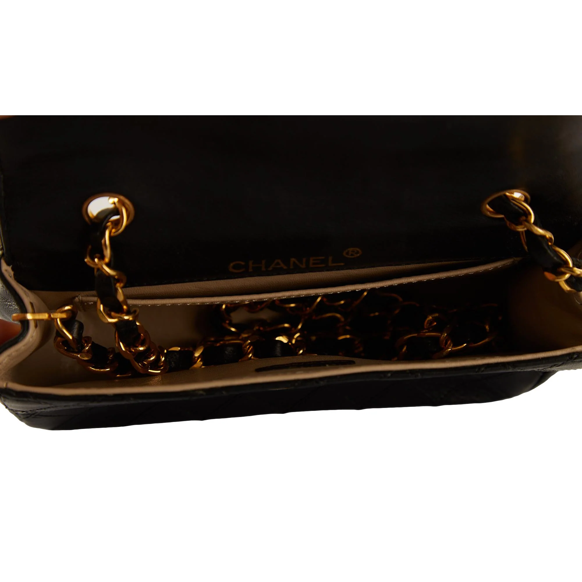 Chanel Black Quilted Mini Chain Flap Bag - Image 4