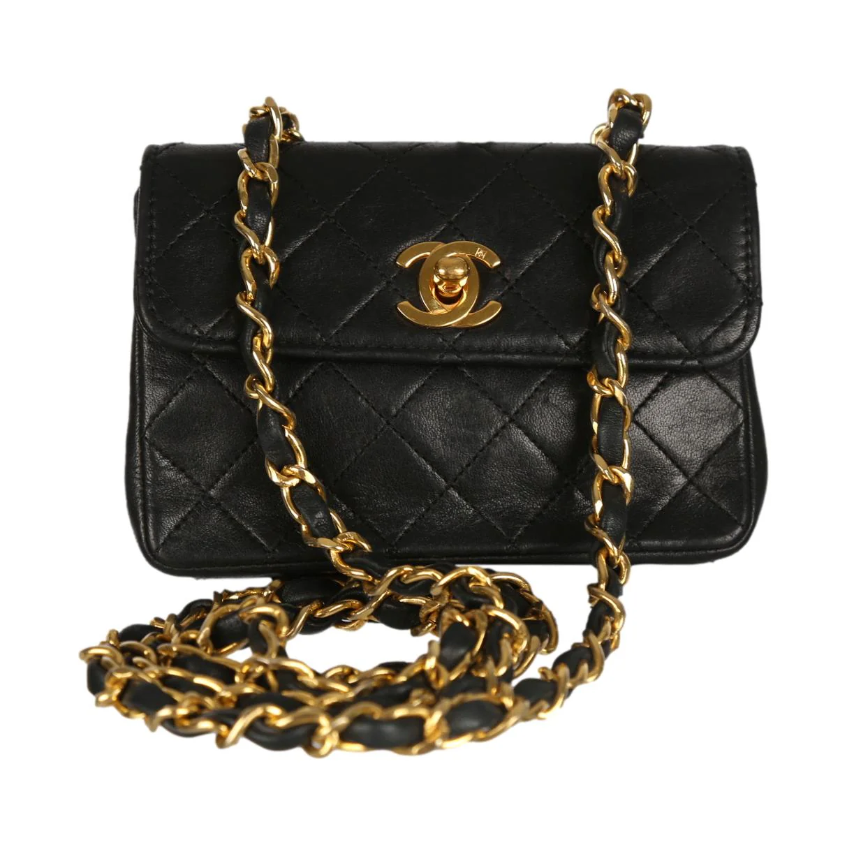 Chanel Black Quilted Mini Flap Bag - Image 2