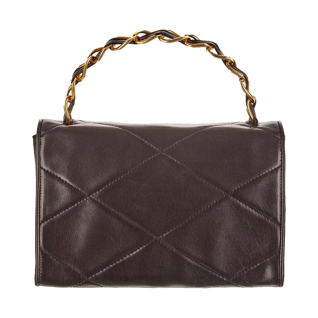 Chanel Black Quilted Mini Top Handle Bag - Image 2