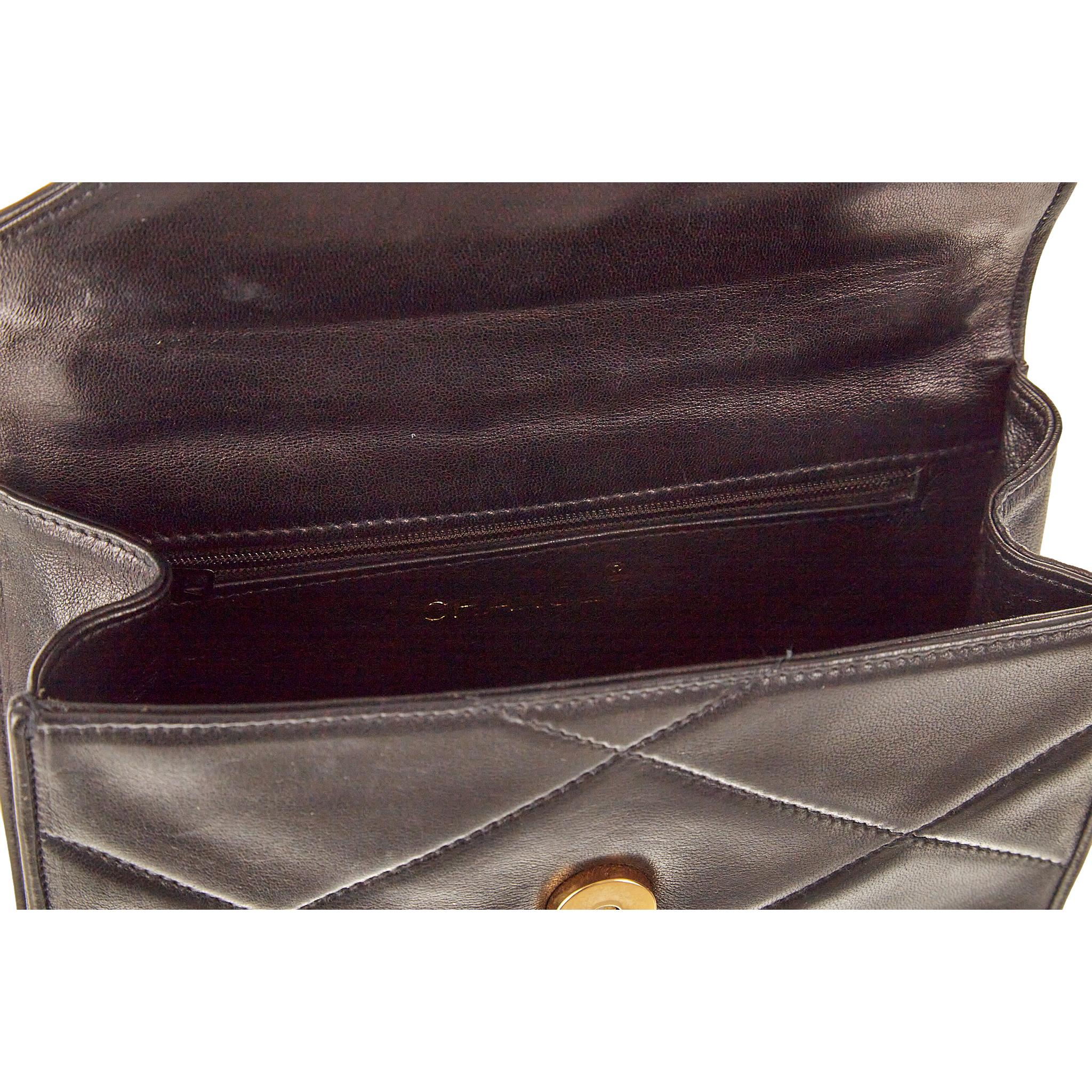 Chanel Black Quilted Mini Top Handle Bag - Image 4
