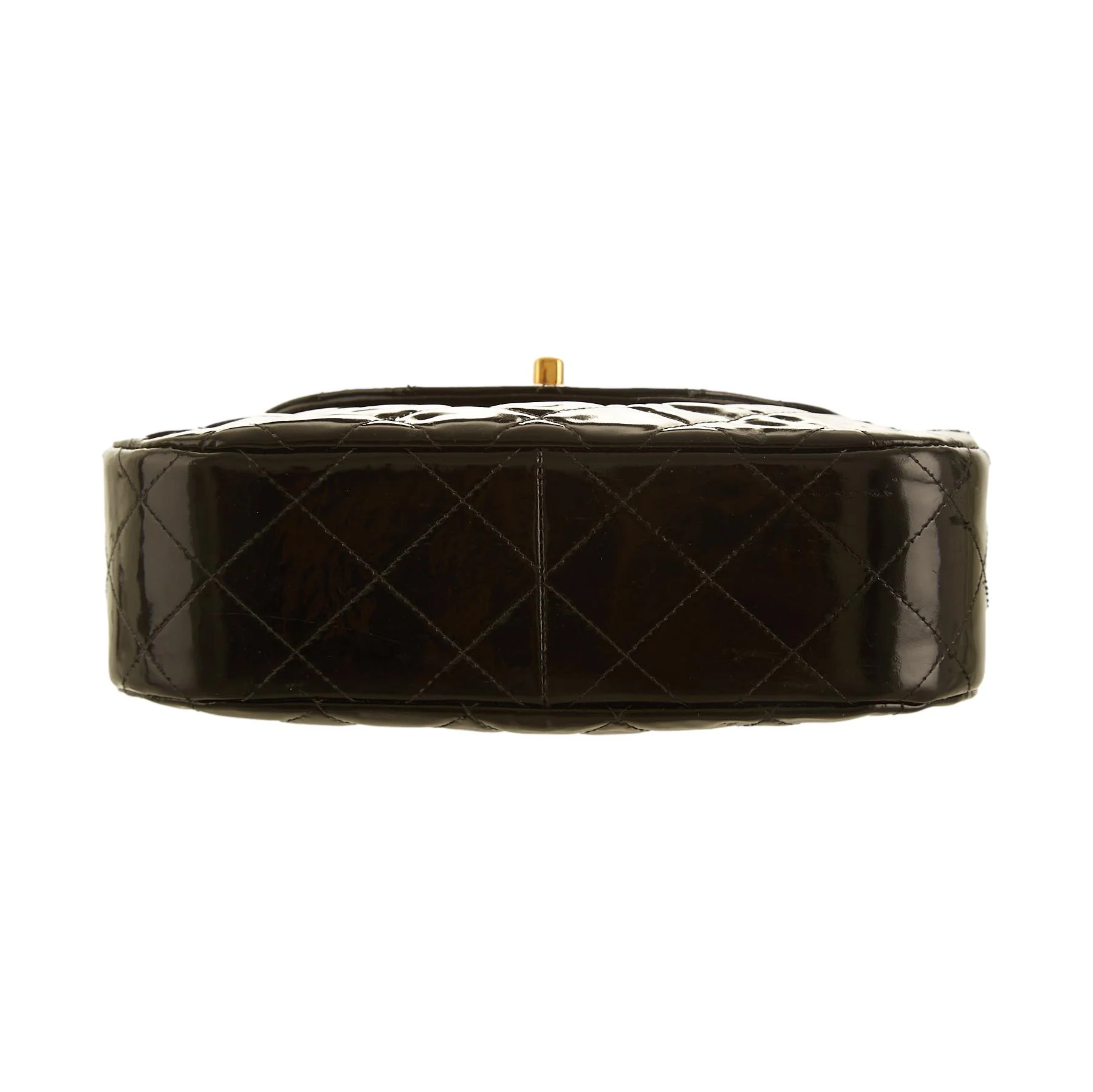 Chanel Black Quilted Patent Chain Shoulder Bag - Image 3