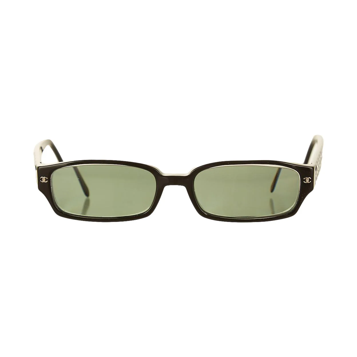 Chanel Black Quilted Rhinestone Micro Sunglasses - Image 2