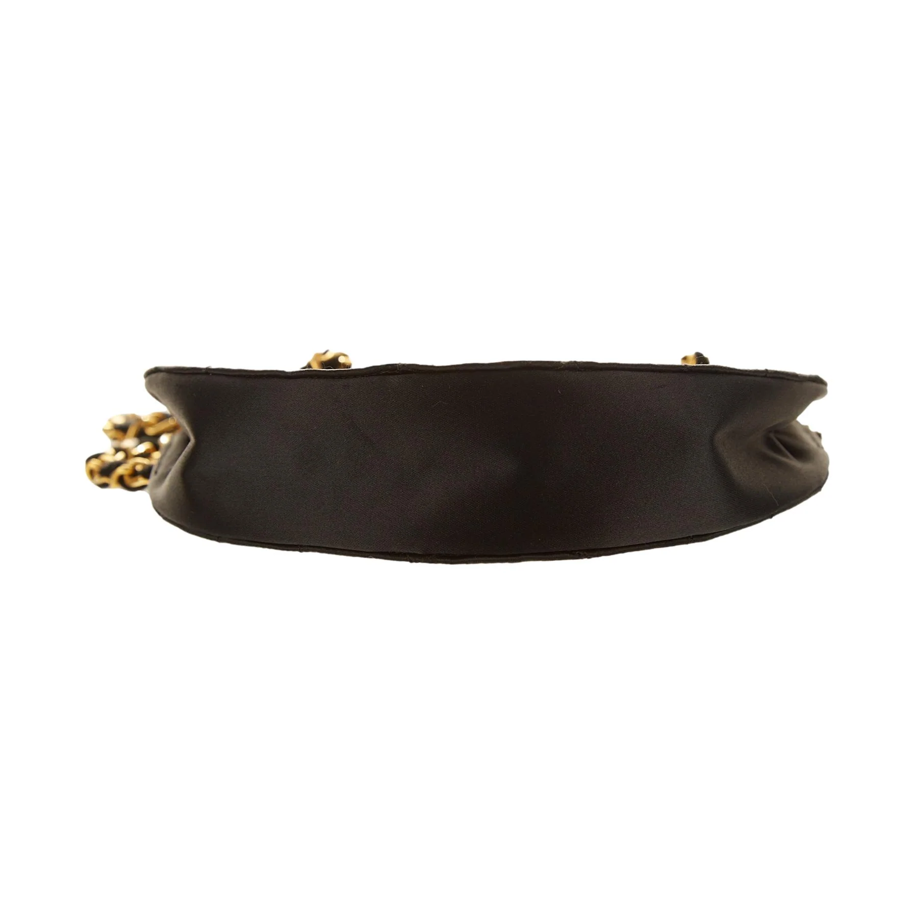 Chanel Black Quilted Satin Shoulder Bag - Image 4