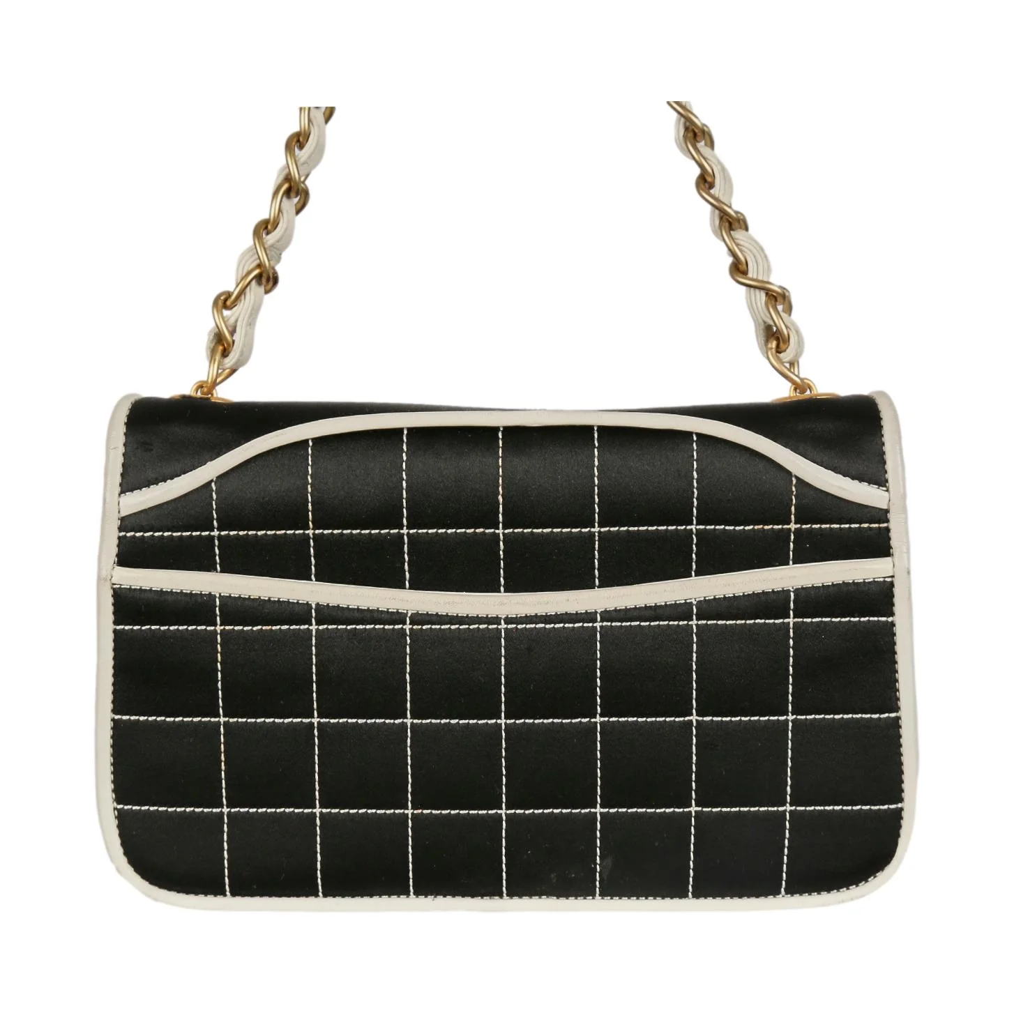 Chanel Black Quilted Satin Chain Shoulder Bag - Image 3
