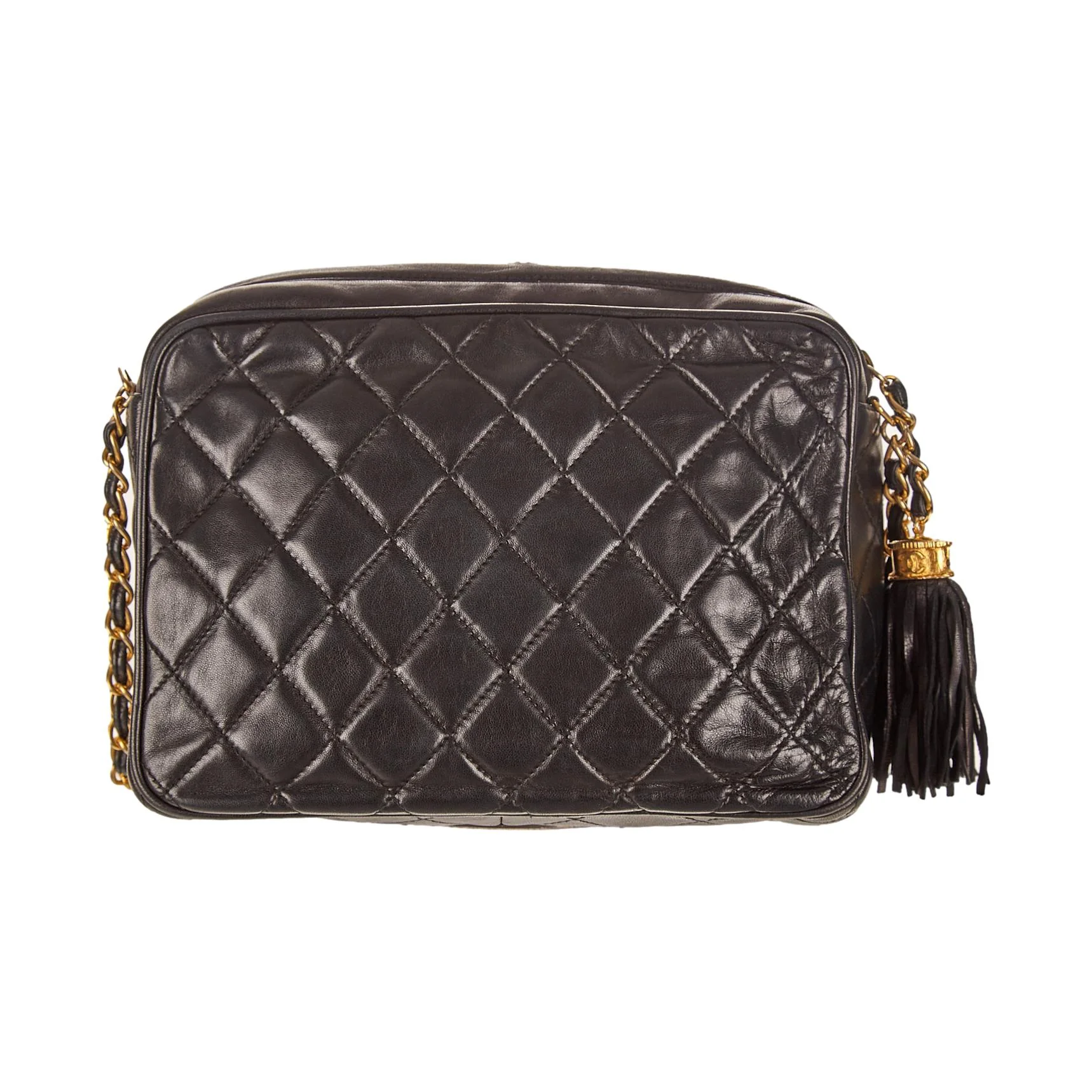 Chanel Black Quilted Tassel Shoulder Bag - Image 2