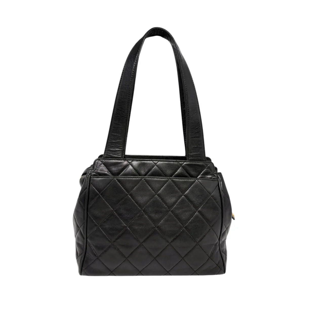 Chanel Black Quilted Top Handle Bag - Image 2