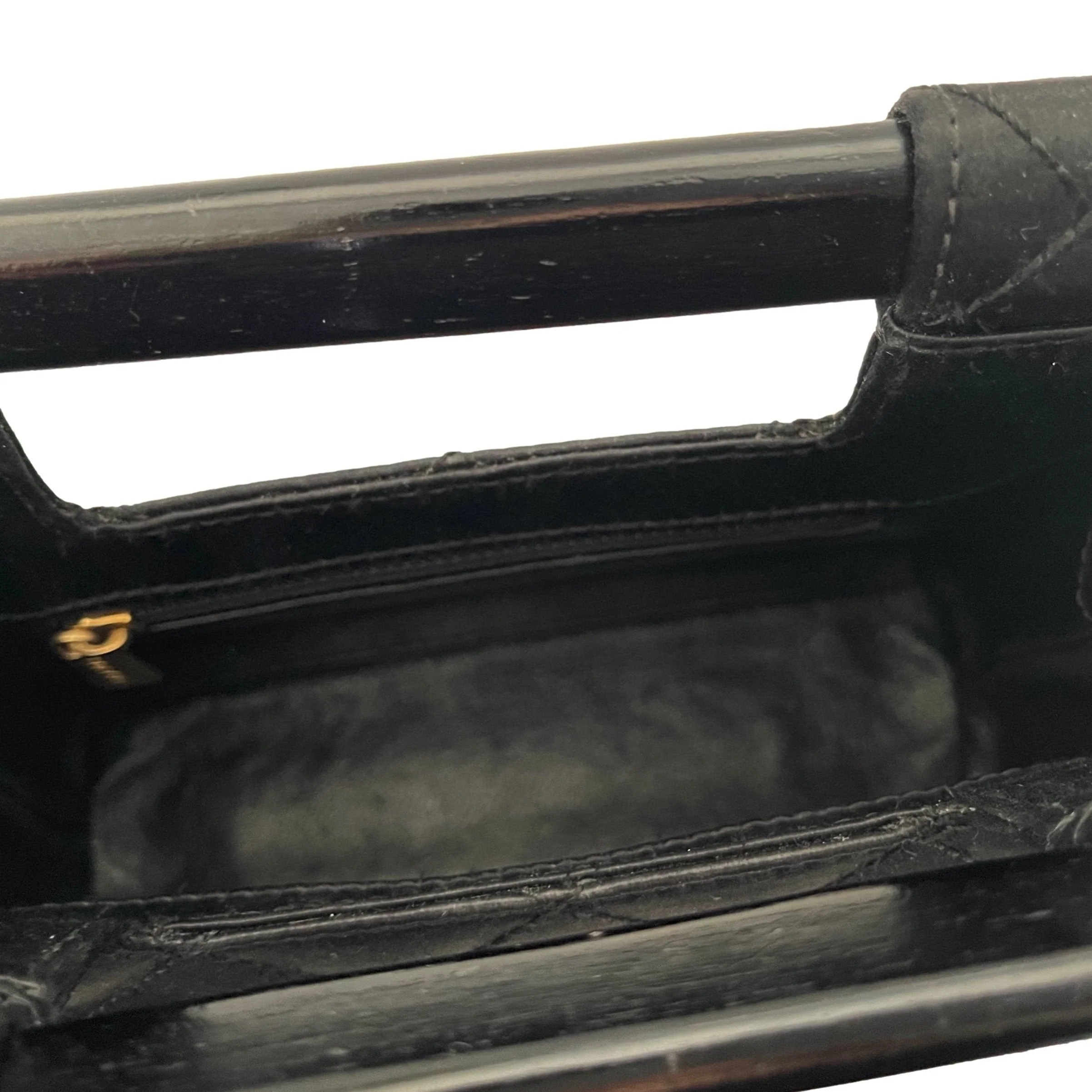 Chanel Black Quilted Wood Mini Bag - Image 4