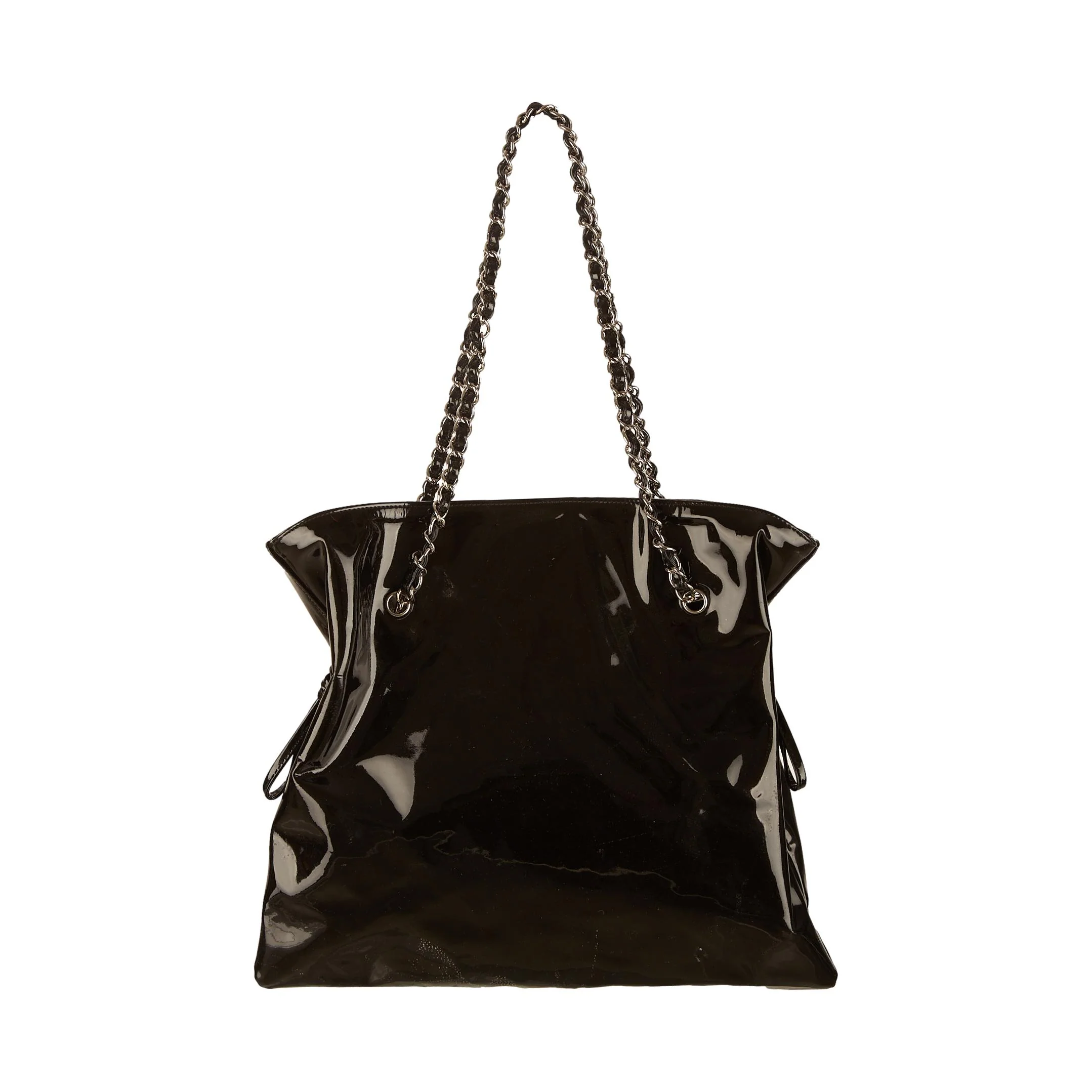 Chanel Black Rhinestone Logo Chain Shoulder Bag - Image 2