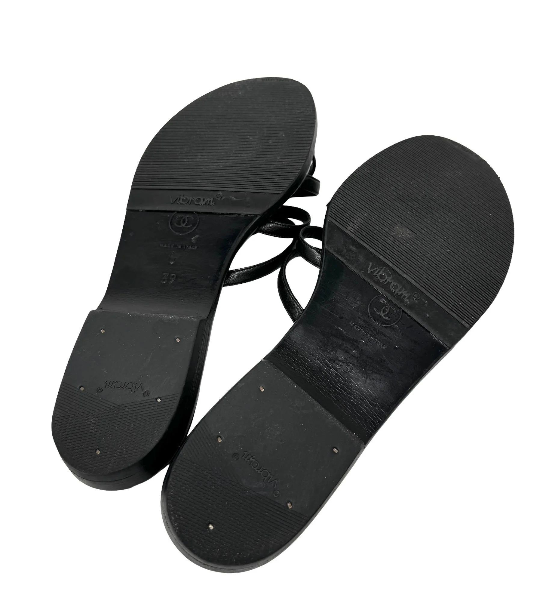 Chanel Black Rhinestone Sandals - Image 4