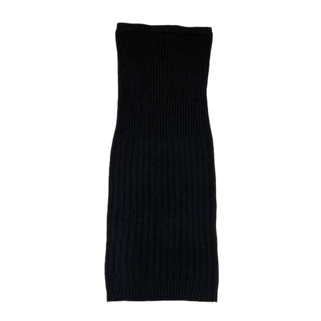 Chanel Black Ribbed Logo Dress - Image 2
