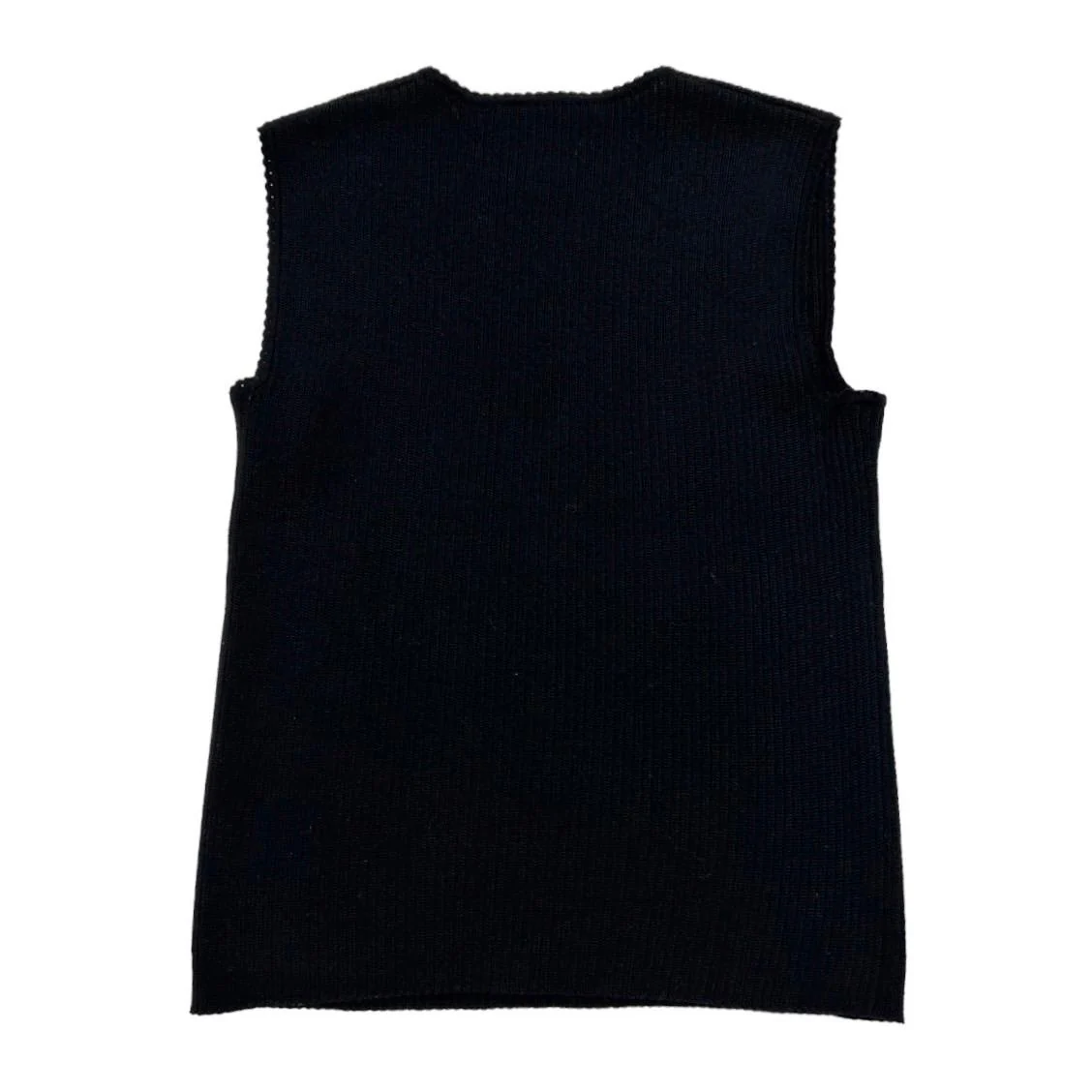 Chanel Black Ribbed Logo Tank - Image 2