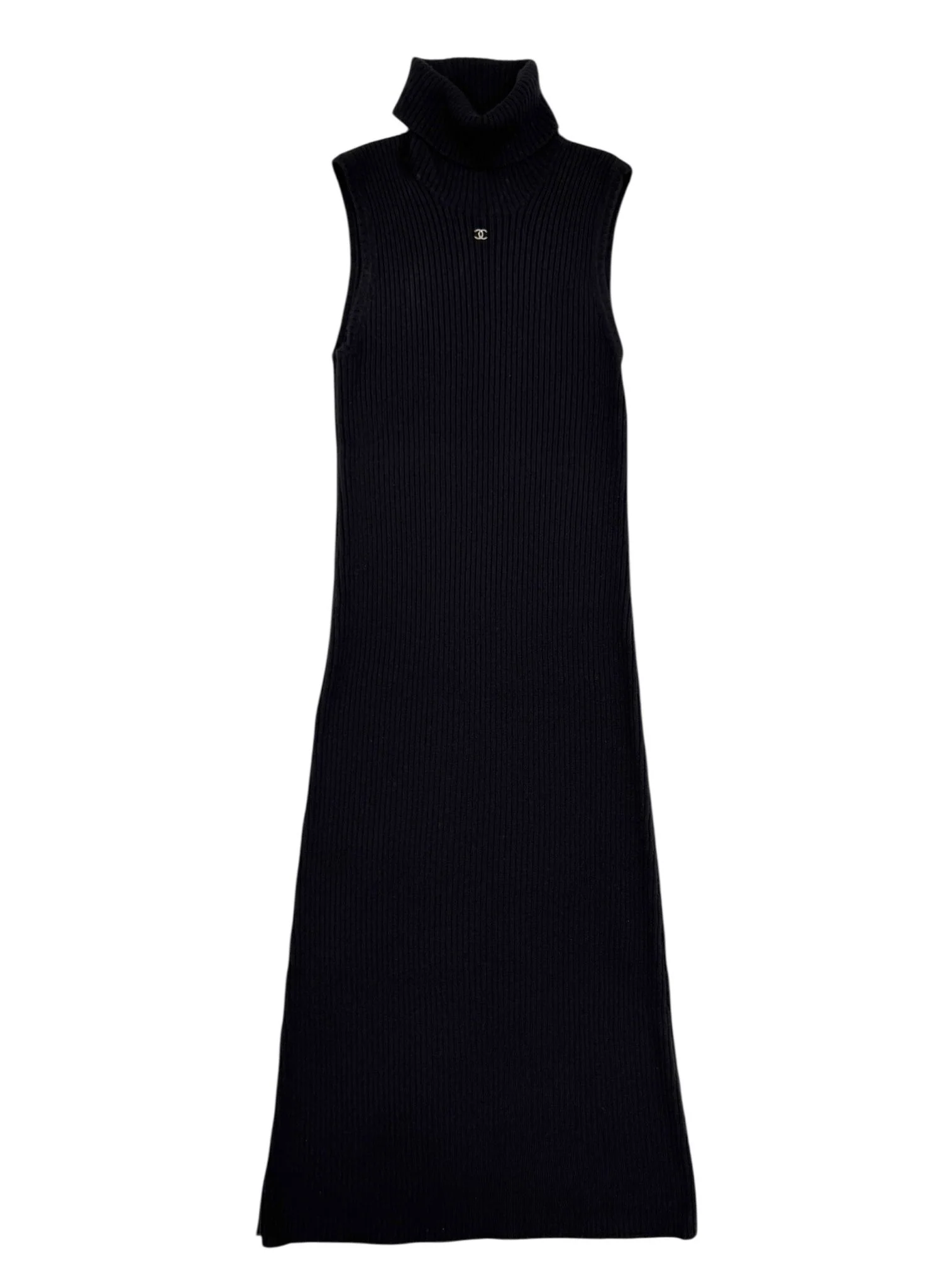 Chanel Black Ribbed Maxi Dress