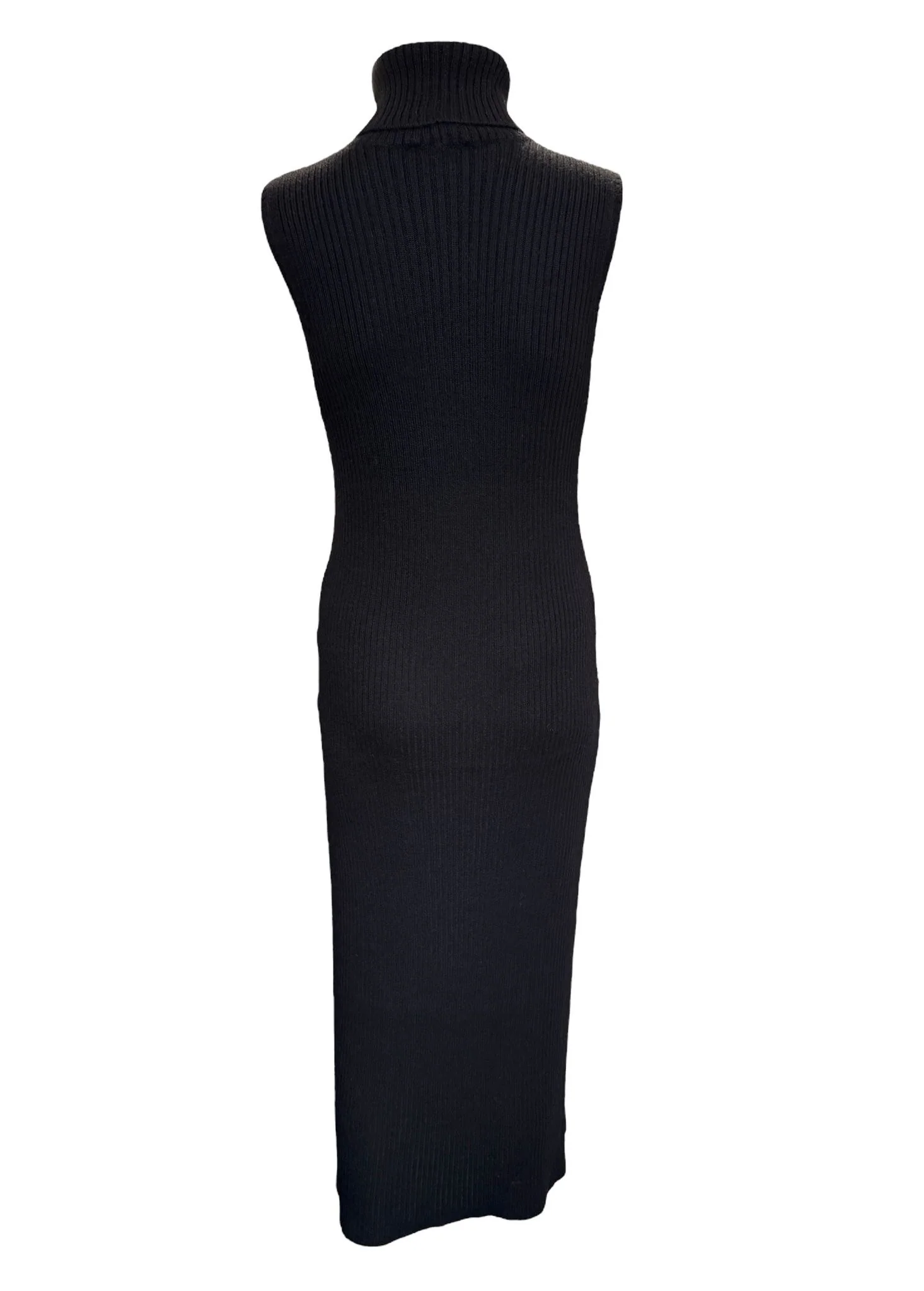 Chanel Black Ribbed Maxi Dress - Image 2