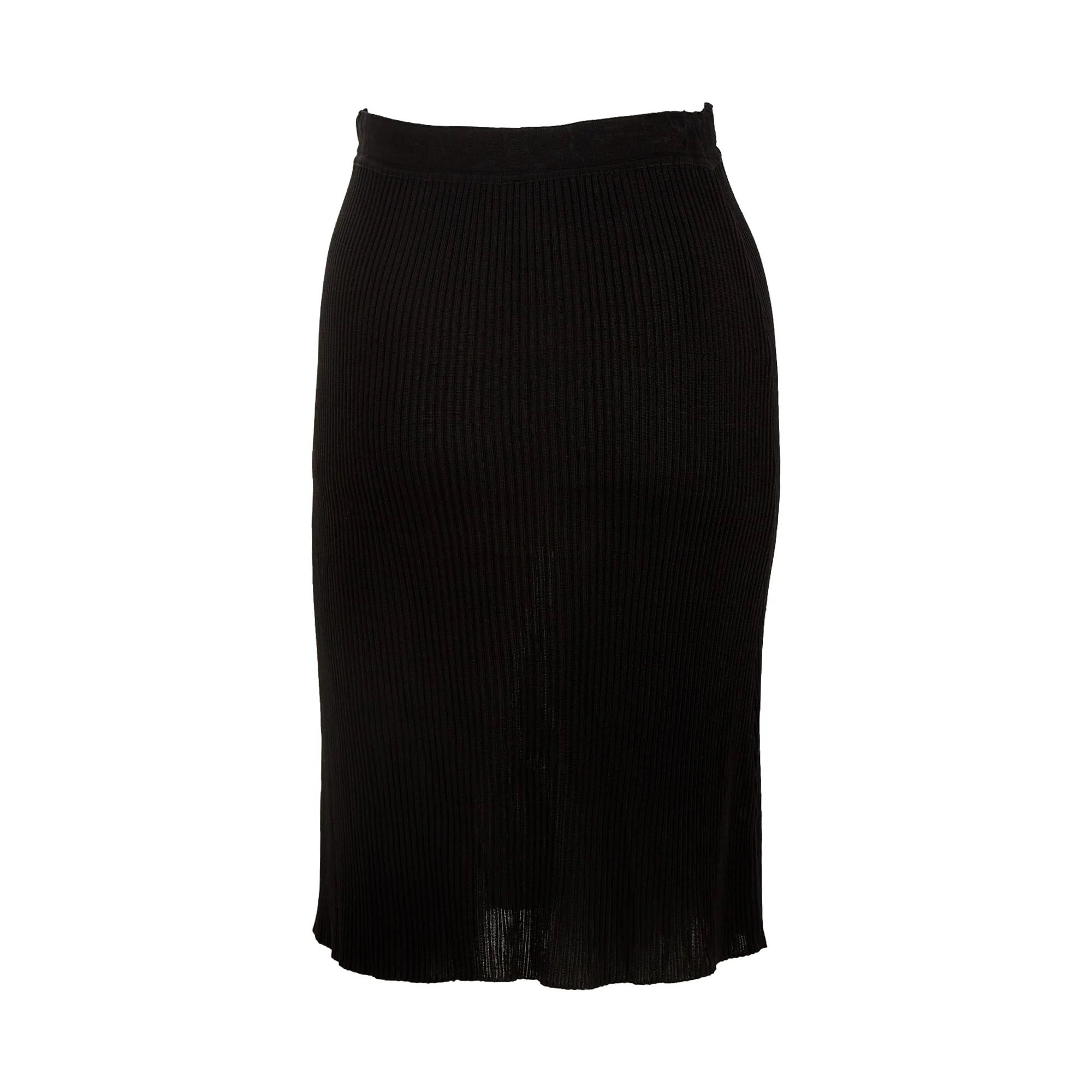Chanel Black Ribbed Skirt - Image 2