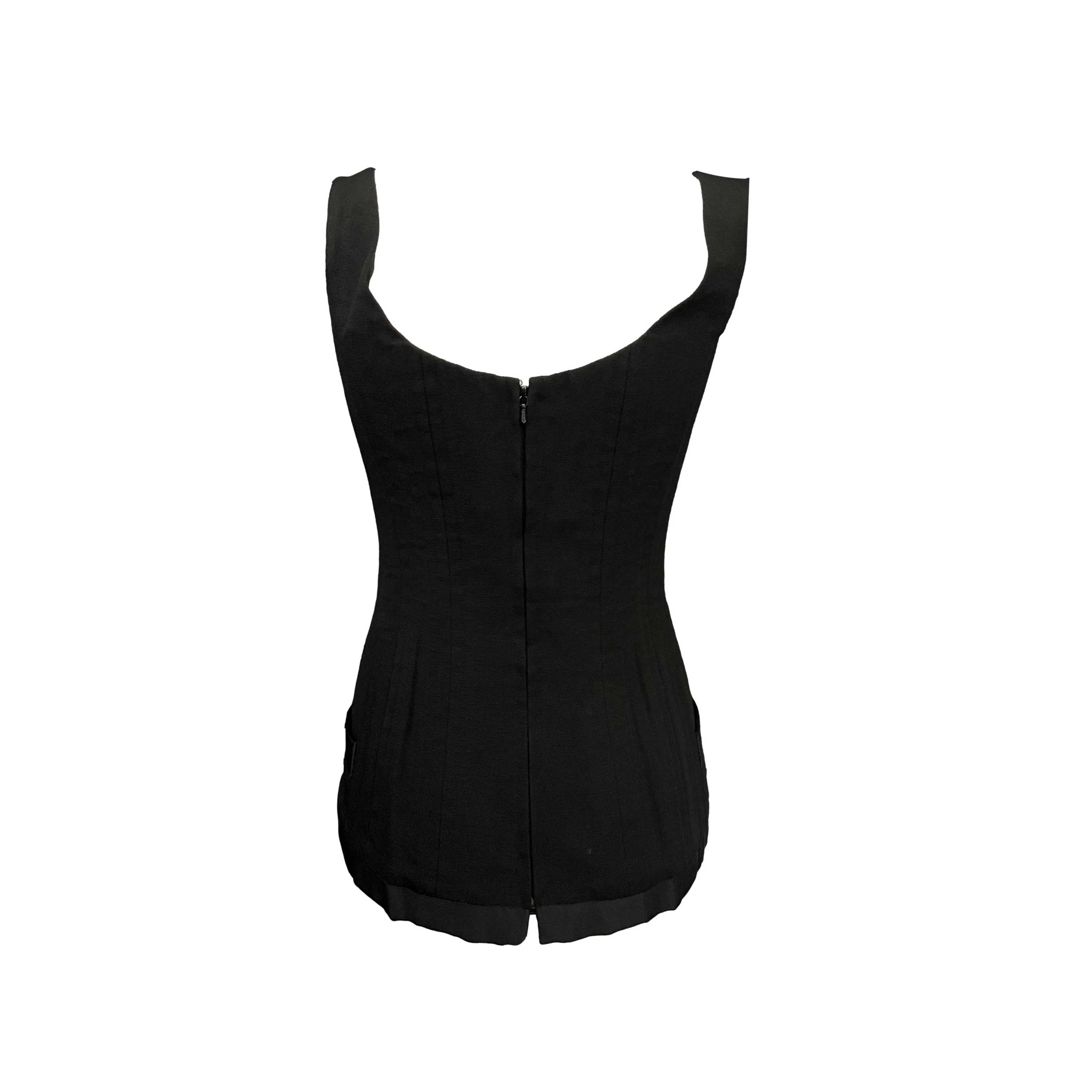 Chanel Black Ribbon Boned Corset - Image 2