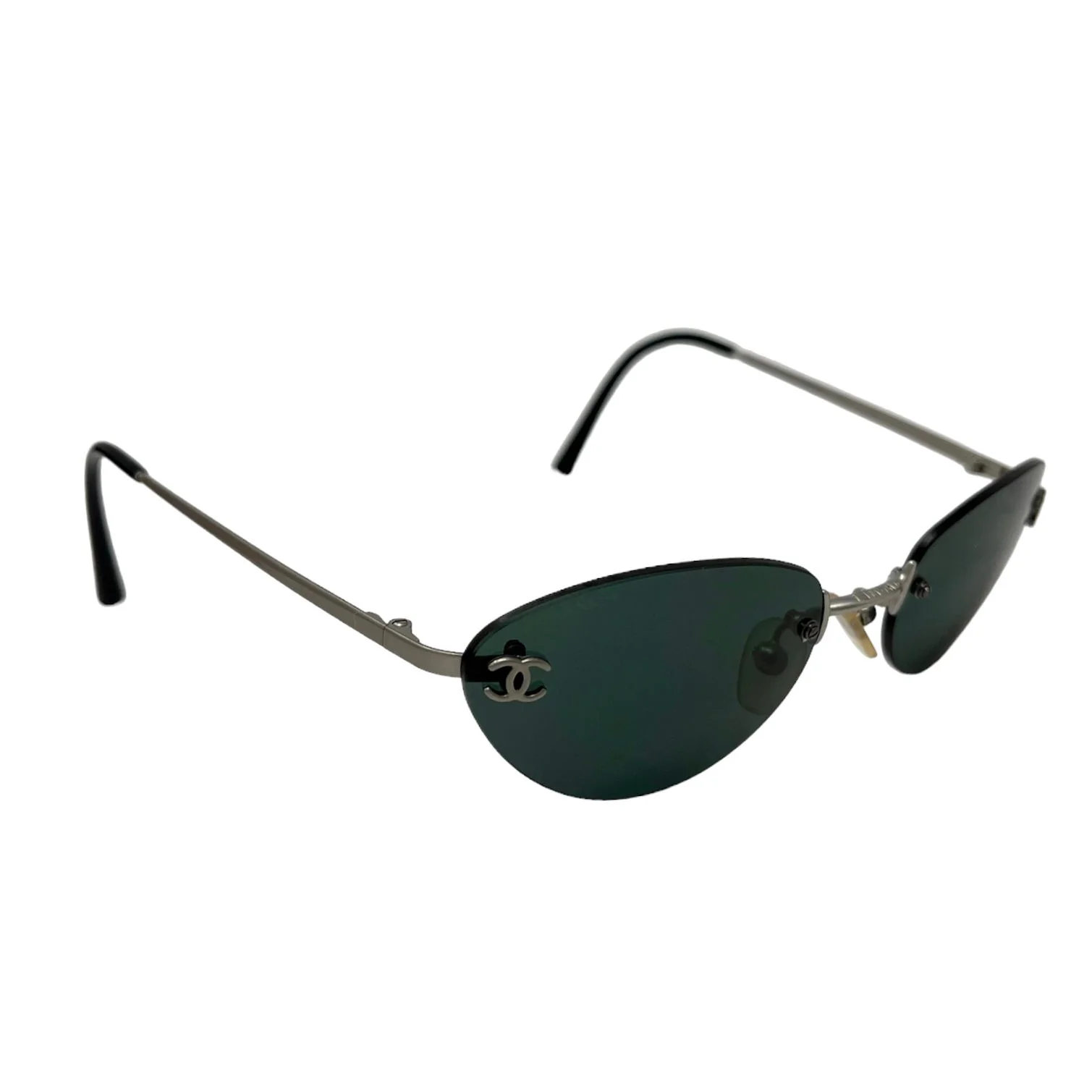 Chanel Black Rimless Sunglasses - Image 2
