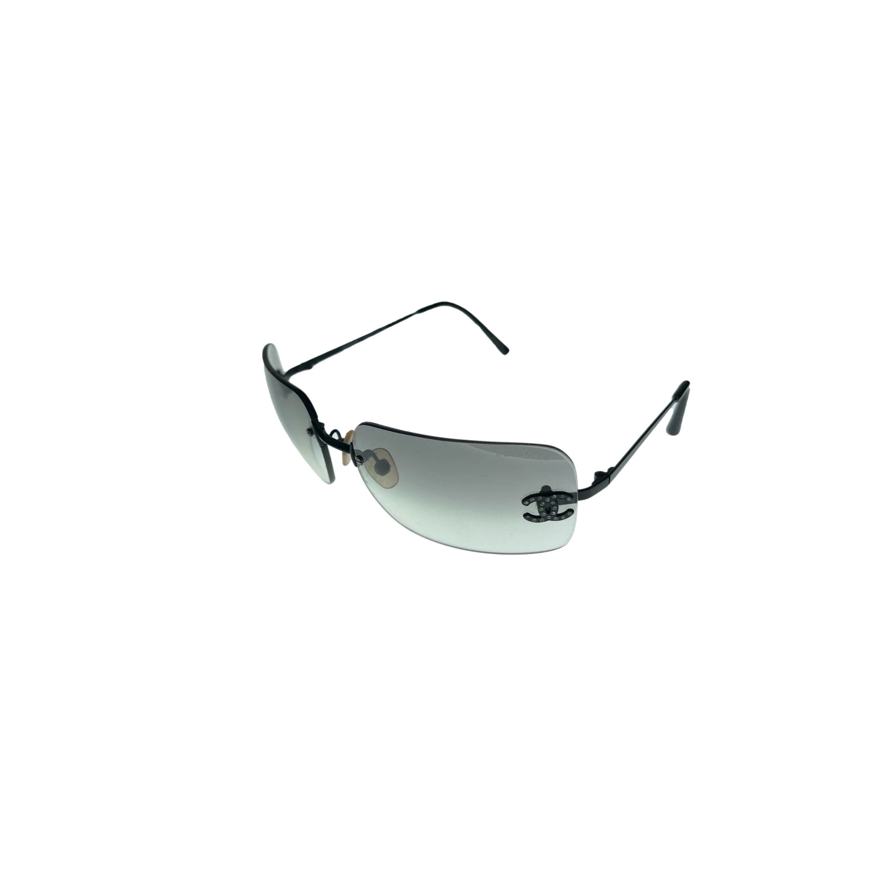 Chanel Black Rimless Sunglasses - Image 2