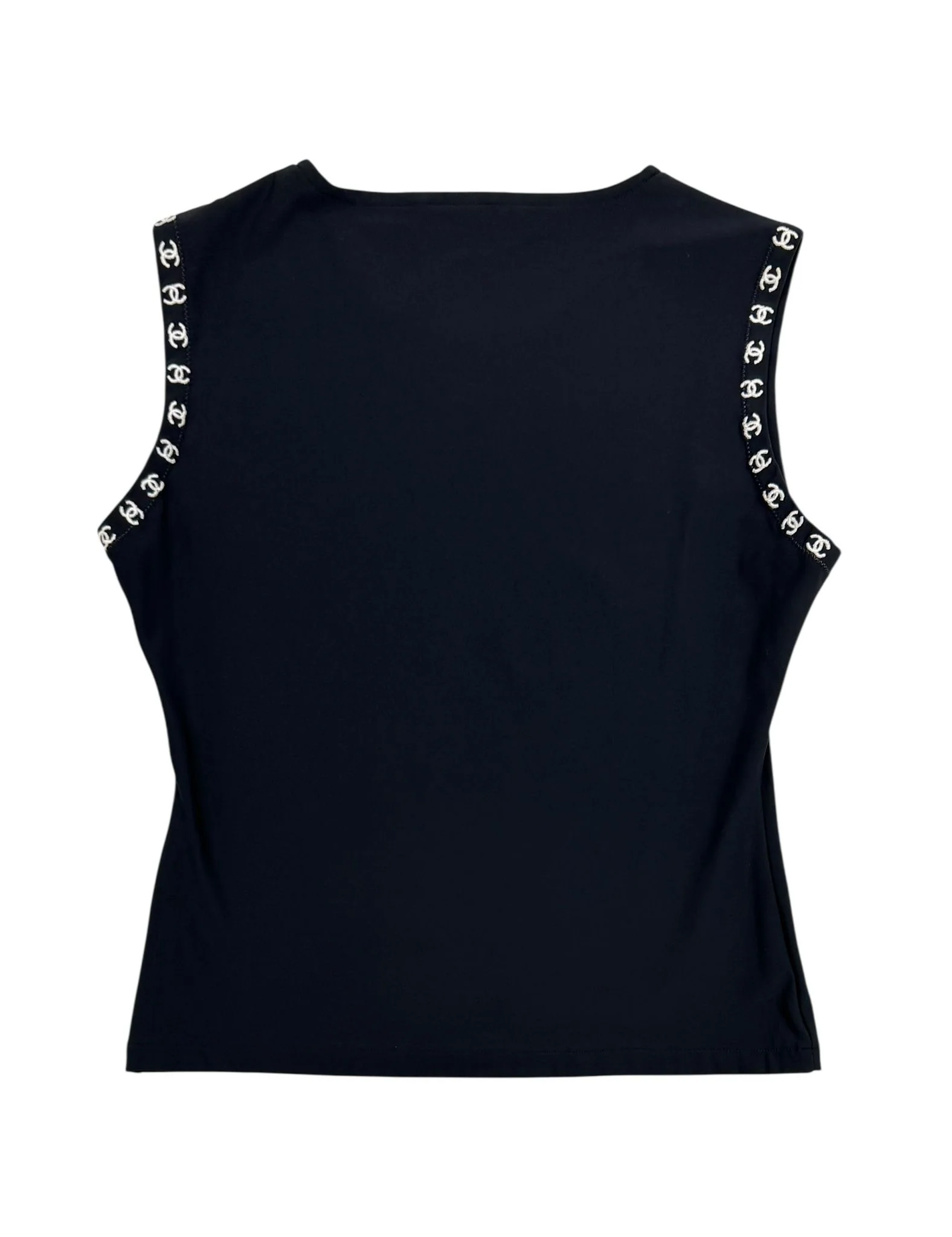 Chanel Black Ringer Logo Tank Top - Image 2