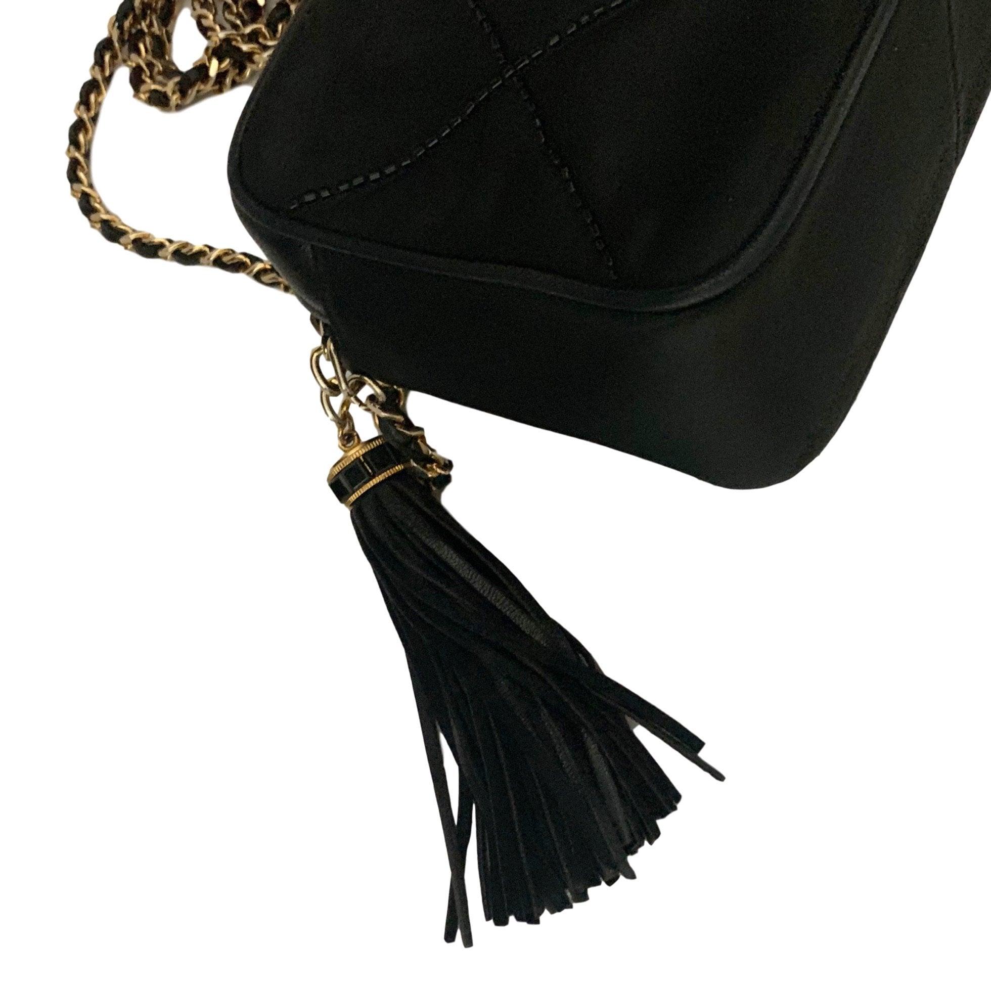 Chanel Black Satin Beaded Camera Bag - Image 7
