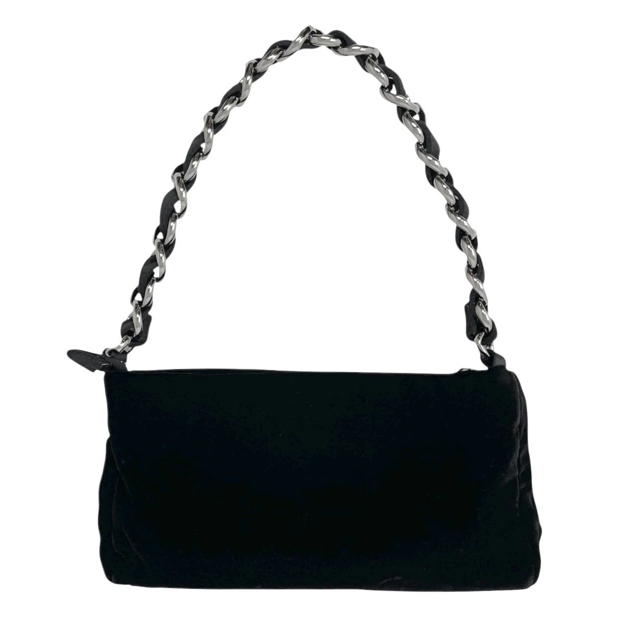 Chanel Black Velvet/Satin Chain Mini Bag - Image 2