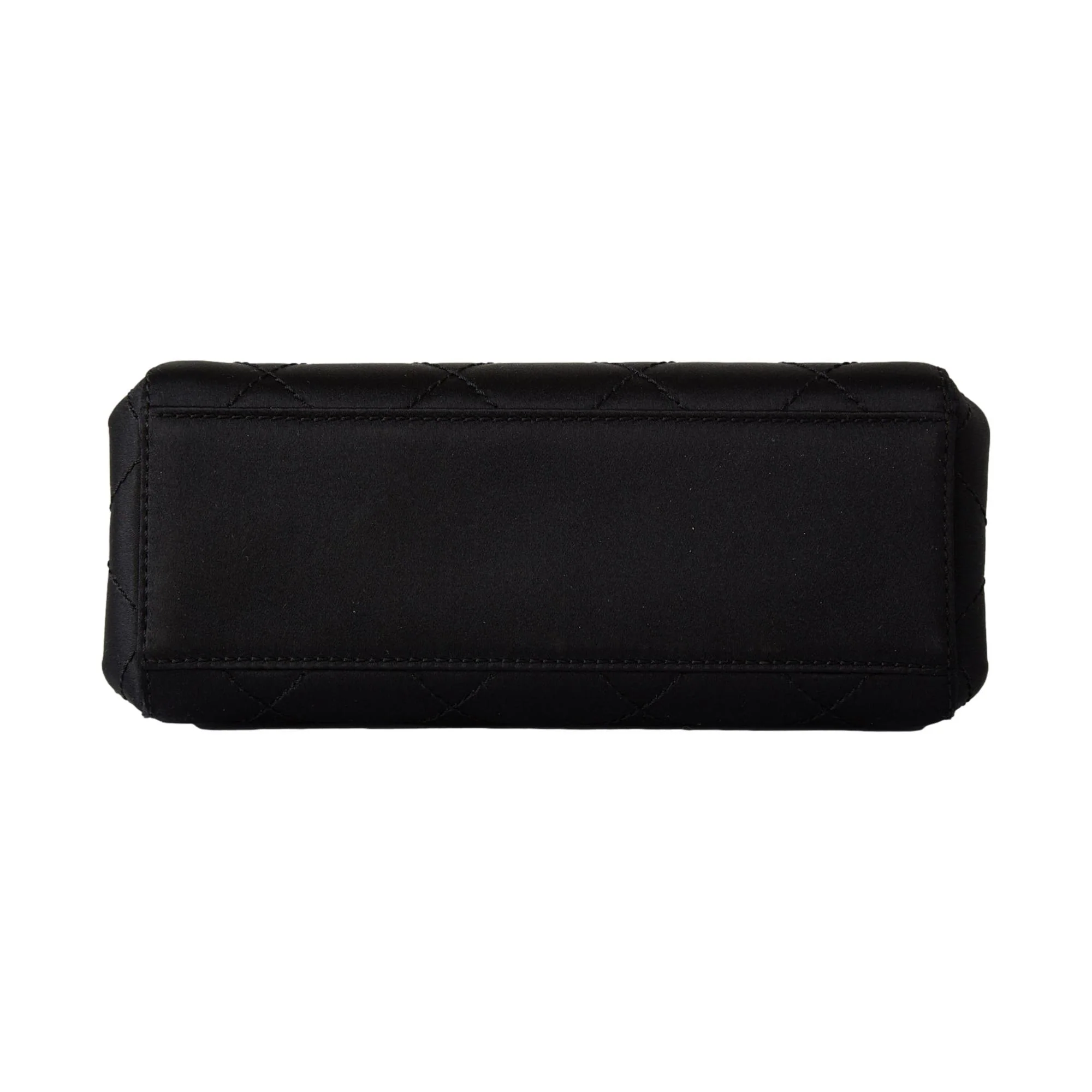Chanel Black Satin Framed Chain Bag - Image 3