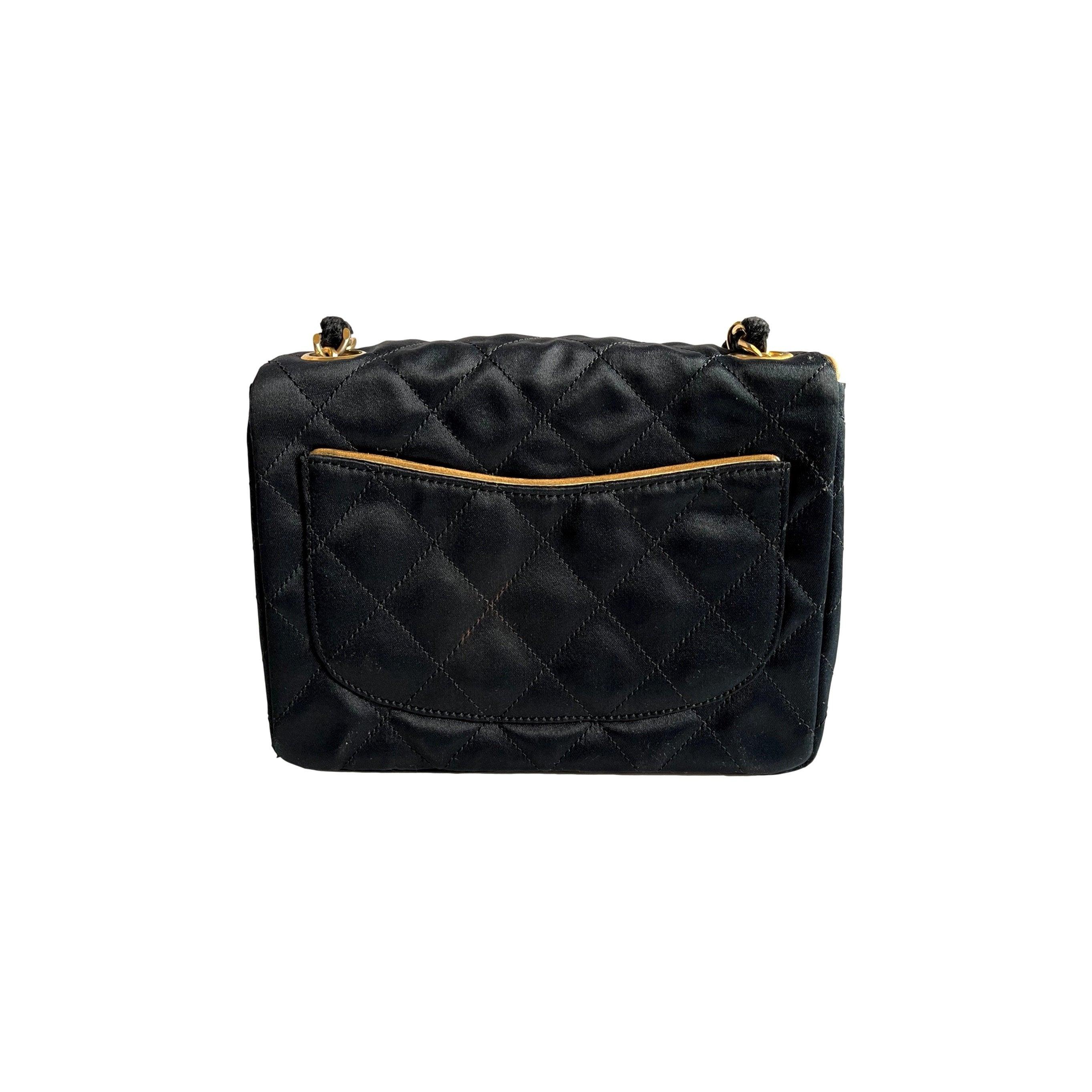 Chanel Black Satin Flap Bag - Image 2