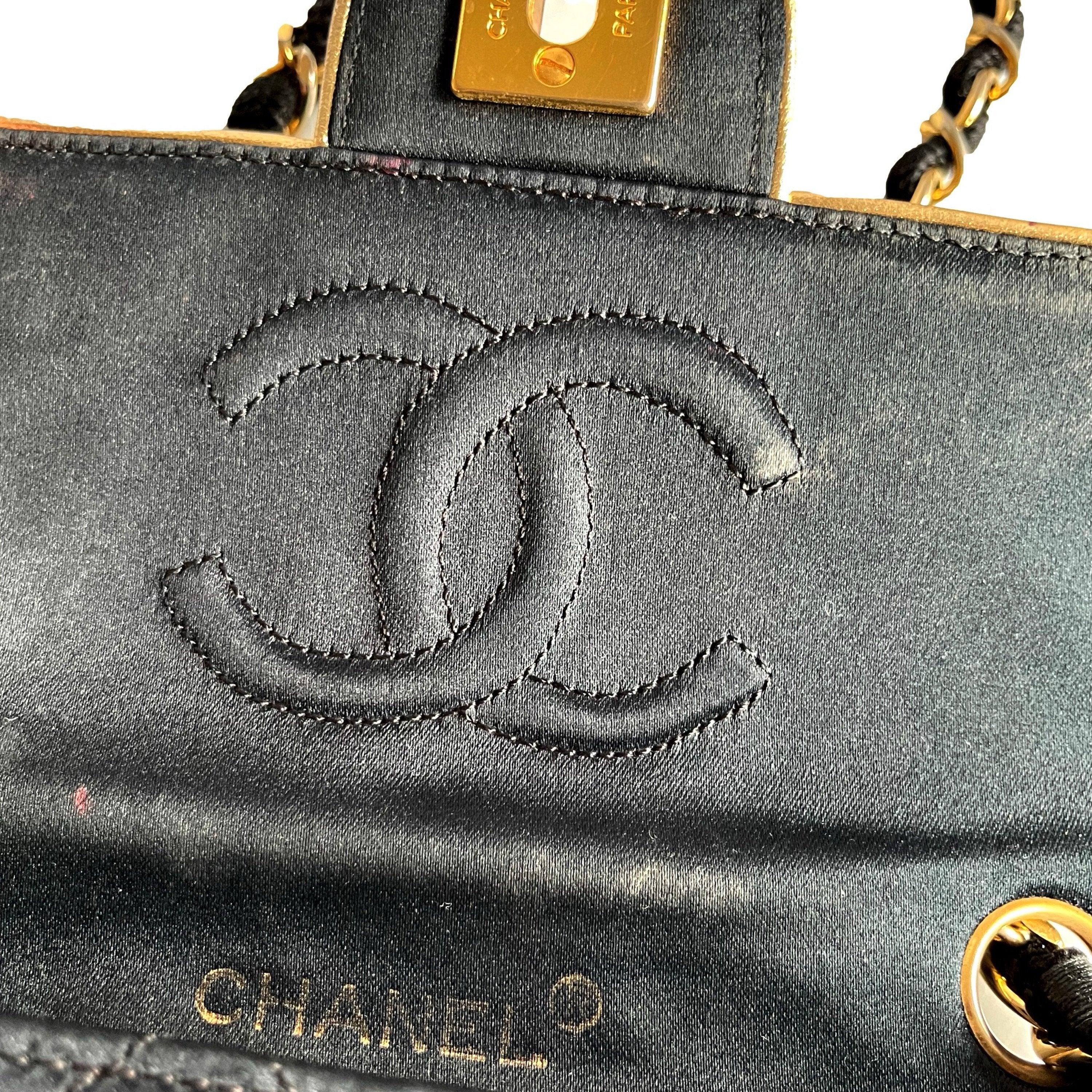 Chanel Black Satin Flap Bag - Image 4