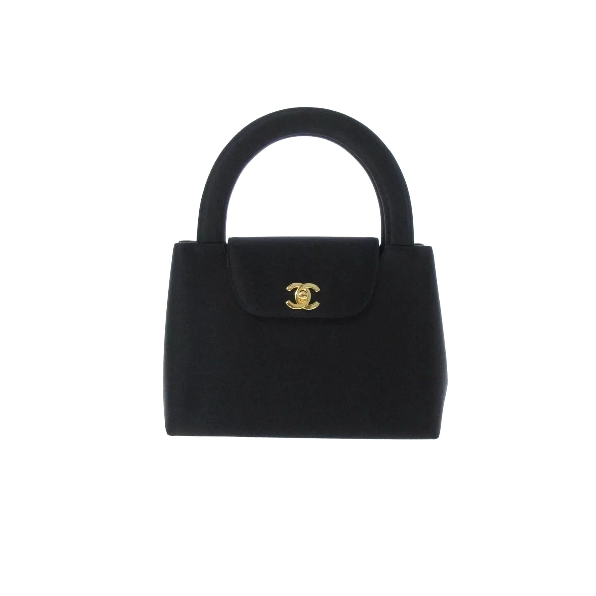 Chanel Black Satin Mini Kelly Bag
