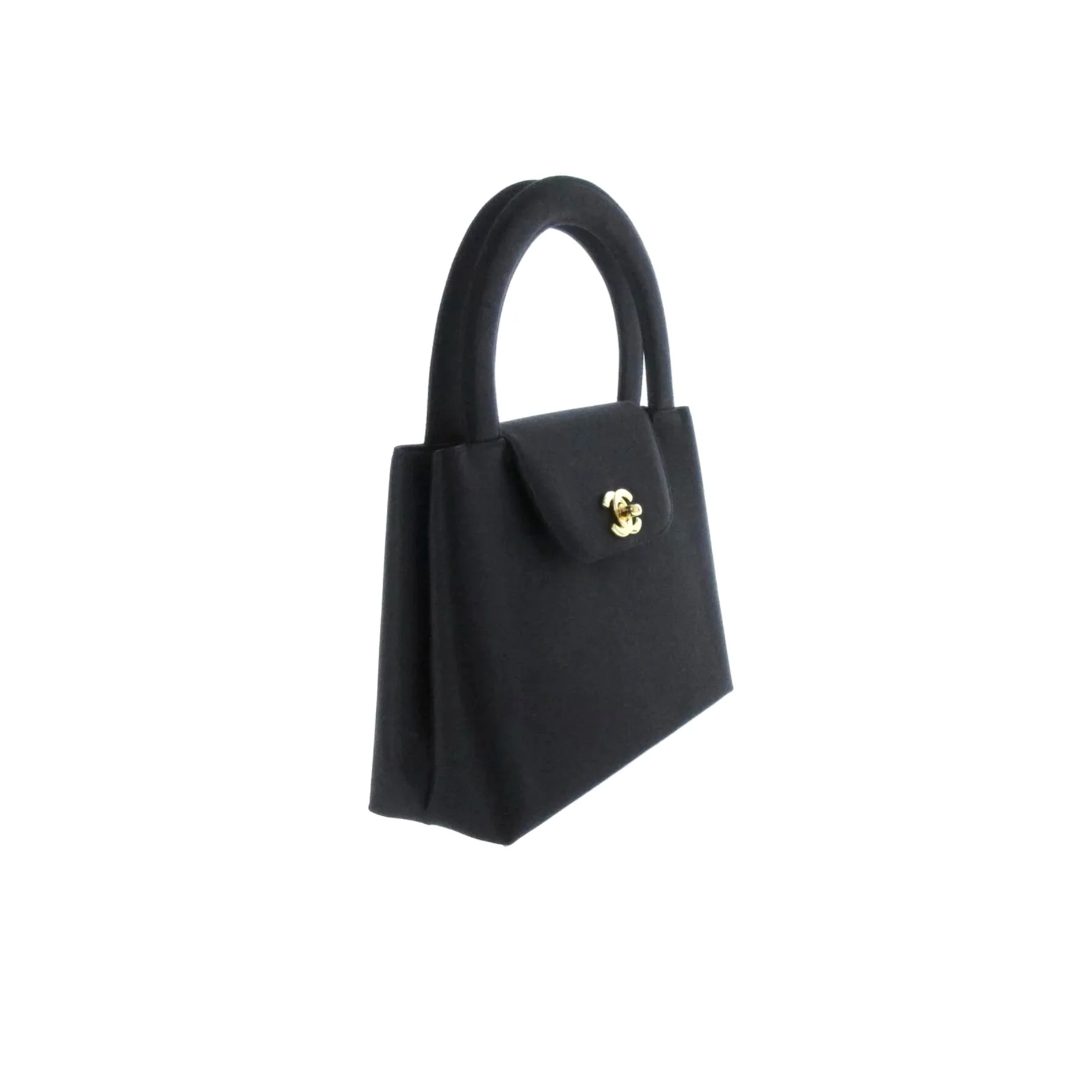 Chanel Black Satin Mini Kelly Bag - Image 3