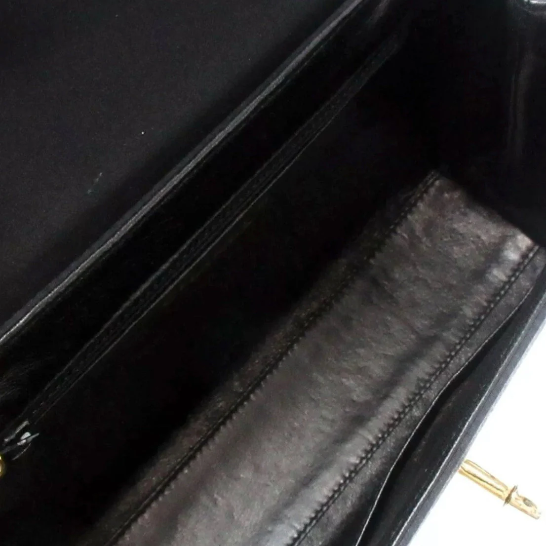 Chanel Black Satin Mini Kelly Bag - Image 5
