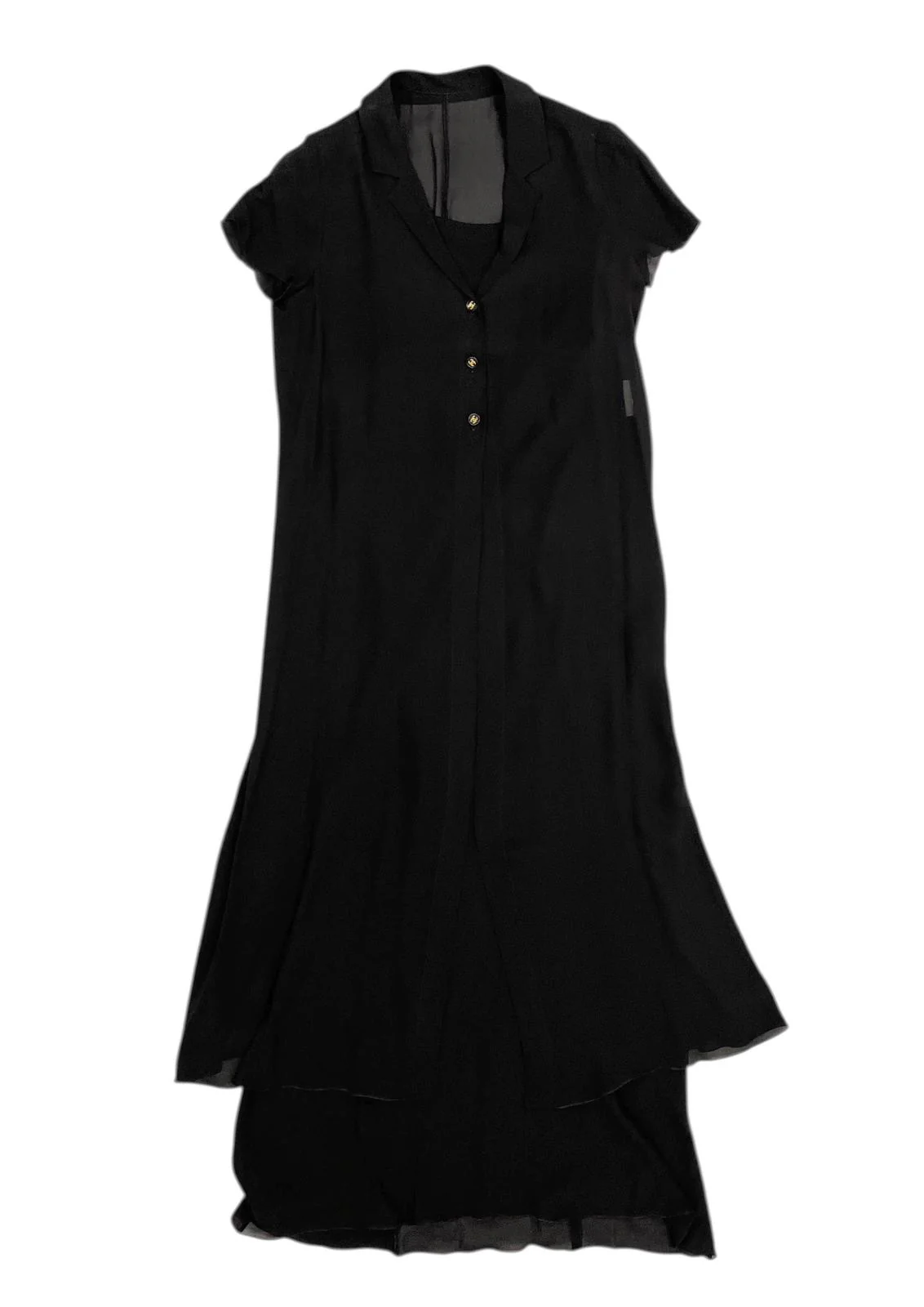 Chanel Black Silk Logo Dress Set - Image 2