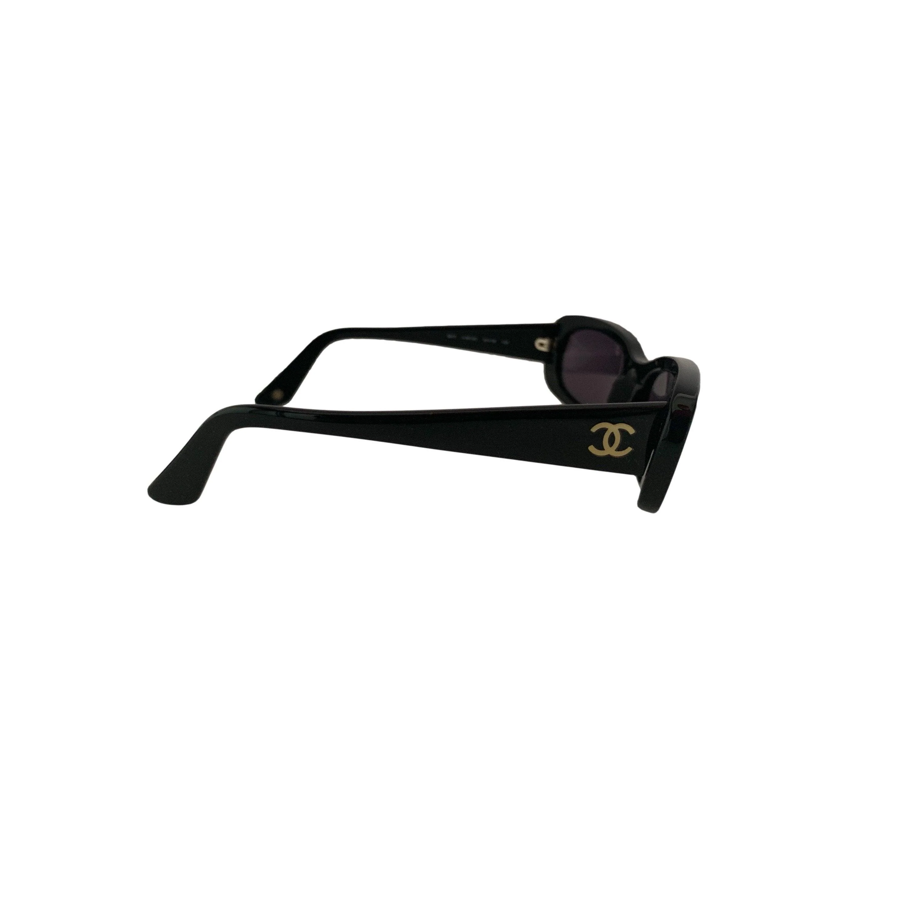 Chanel Black Small Logo Sunglasses - Image 2