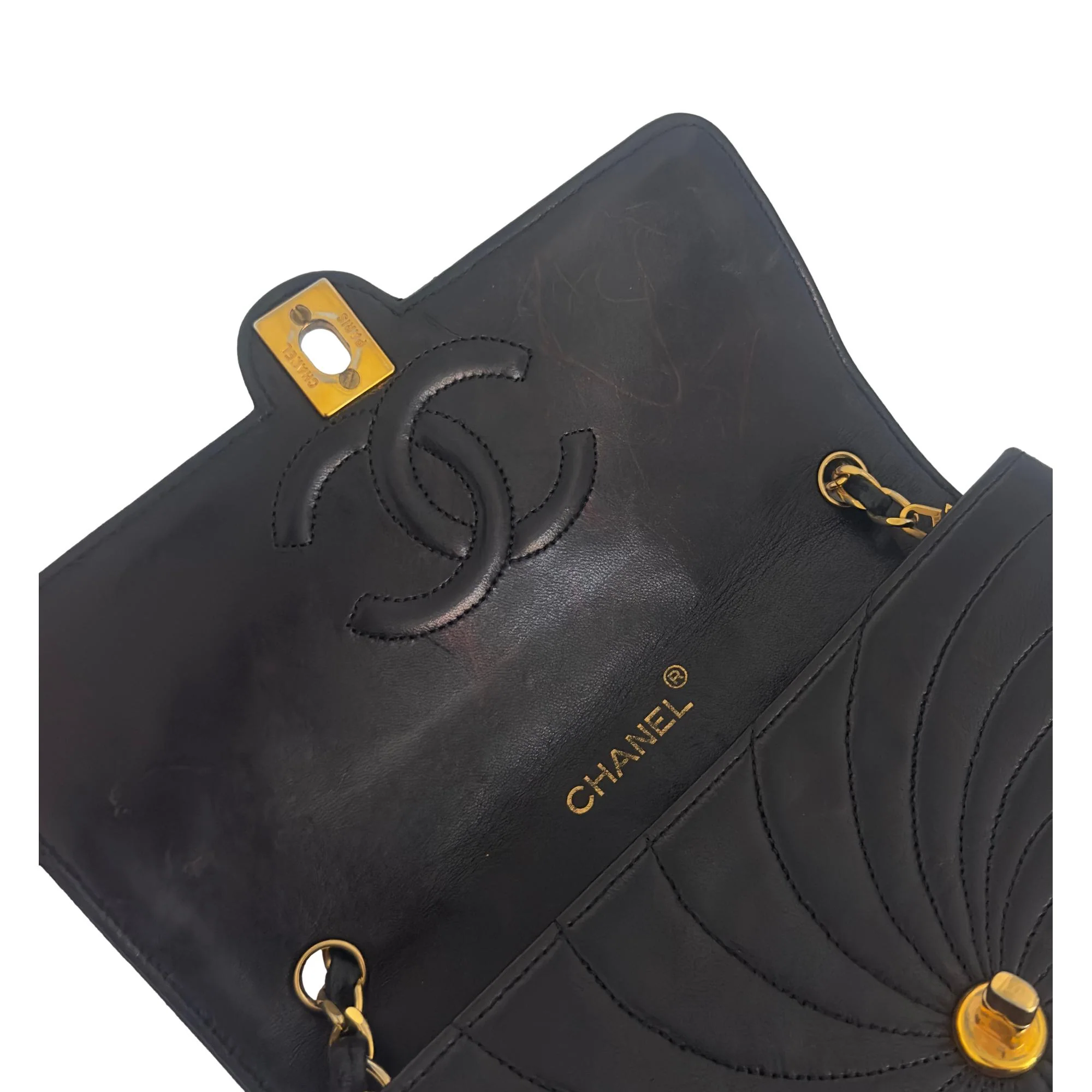 Chanel Black Spiral Quilted Lambskin Flap Bag - Image 6