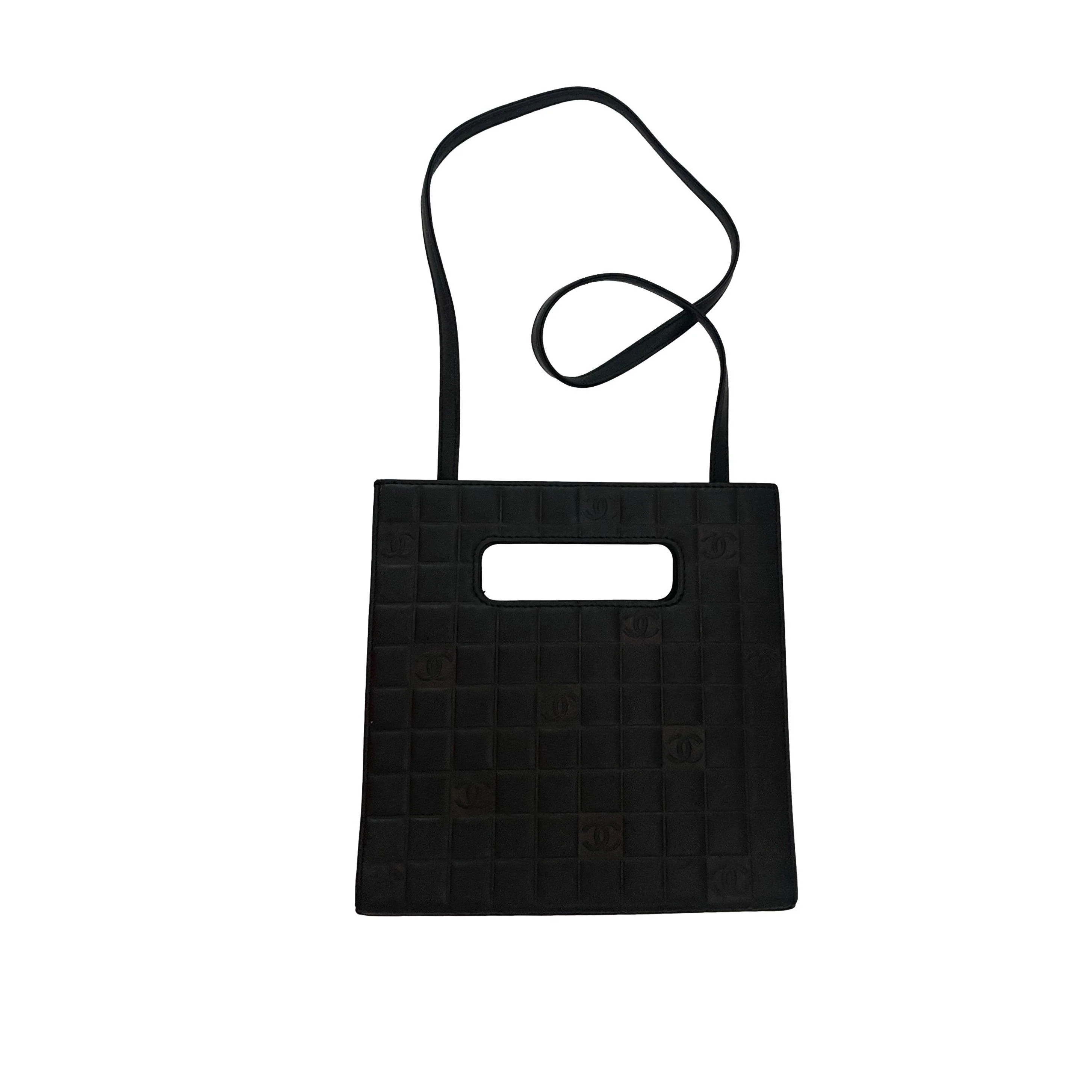 Chanel Black Square Quilt Leather Two Way Bag - Image 4