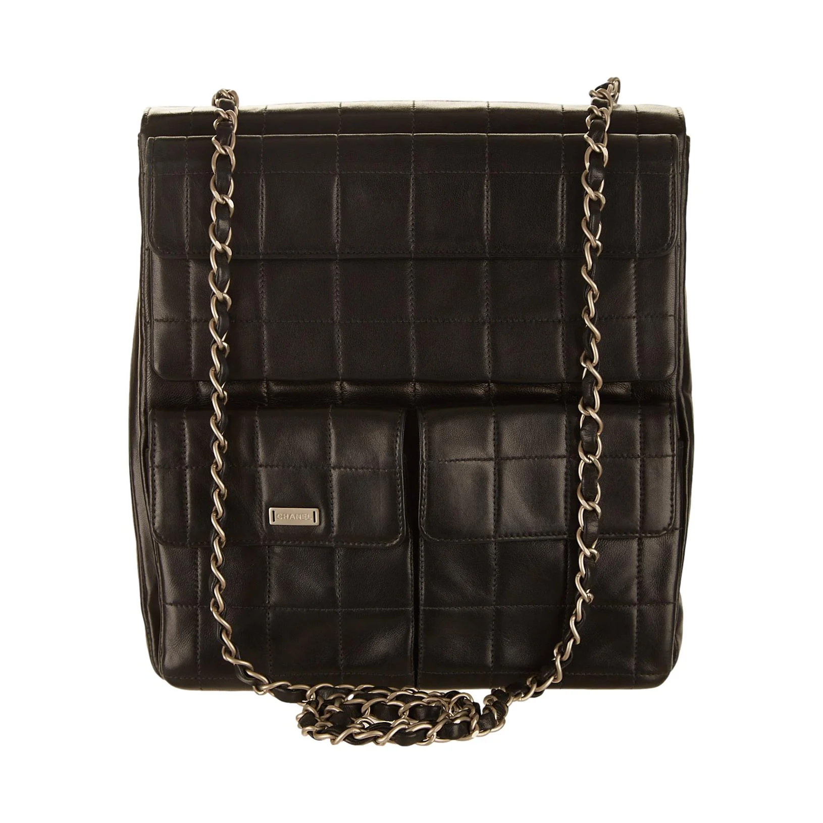 Chanel Black Square Quilted Chain Shoulder Bag - Image 2