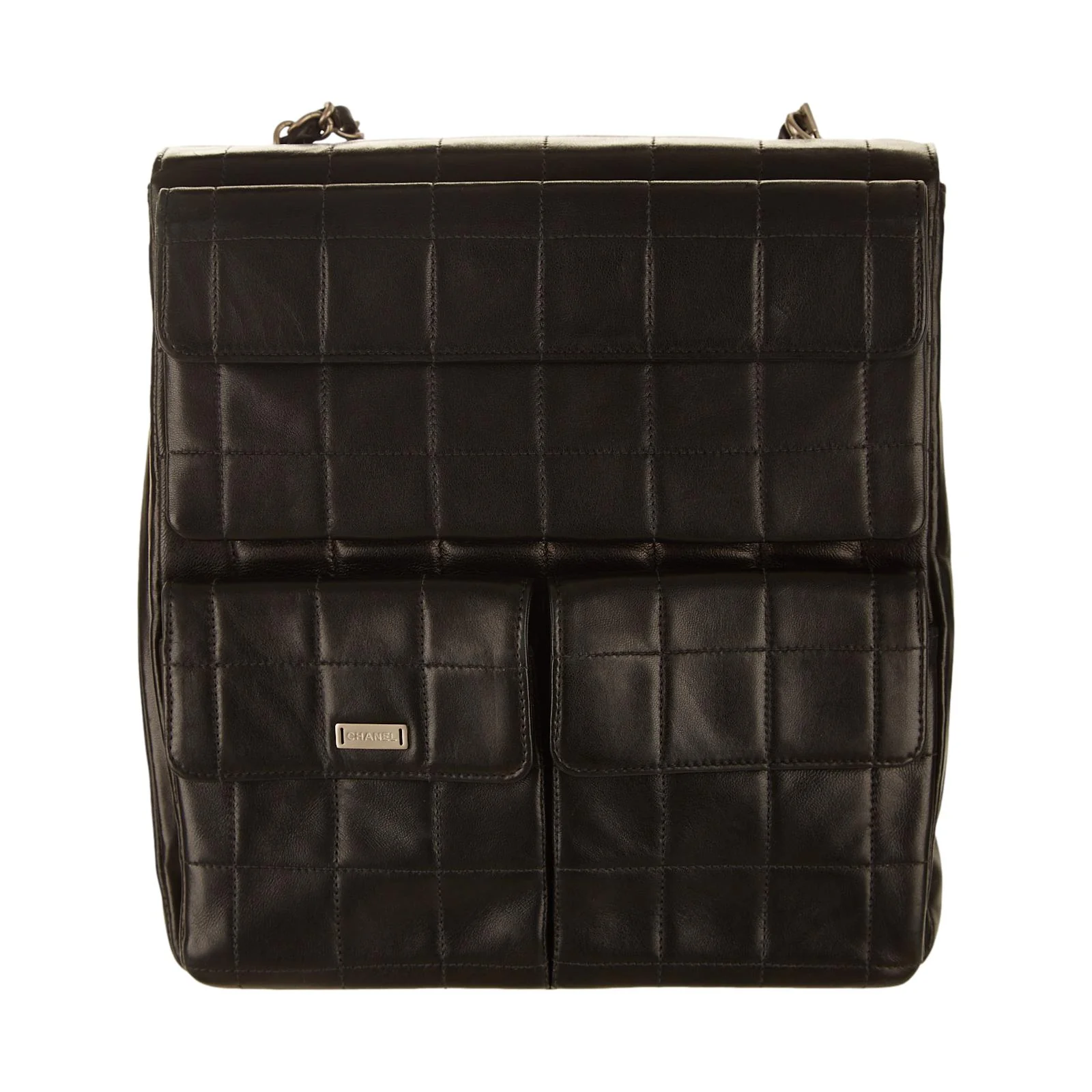Chanel Black Square Quilted Chain Shoulder Bag - Image 3