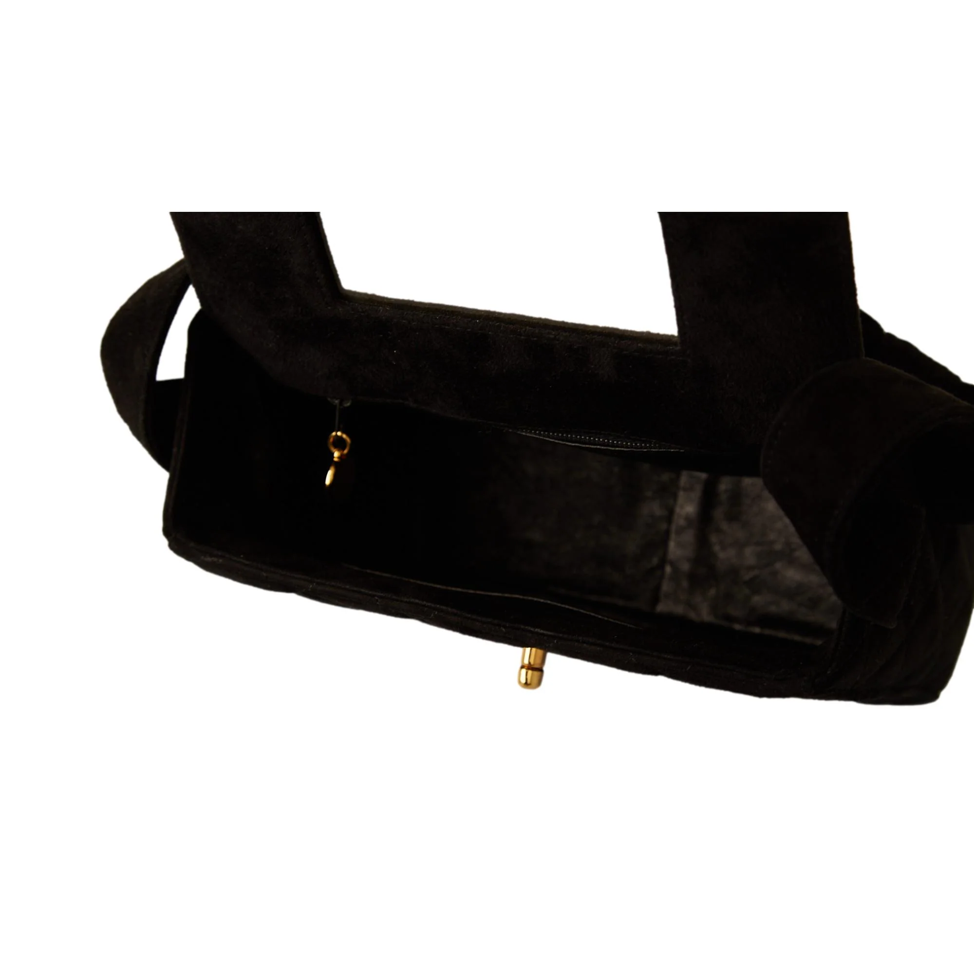 Chanel Black Suede Mini Turnlock Bag - Image 4